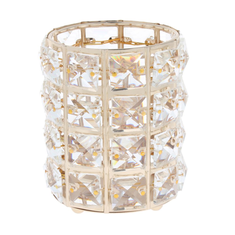 marque generique - 4.7''Crystal Candle Holder Accueil Banquet Chandelier Table Centre-Doré - Bougeoirs, chandeliers