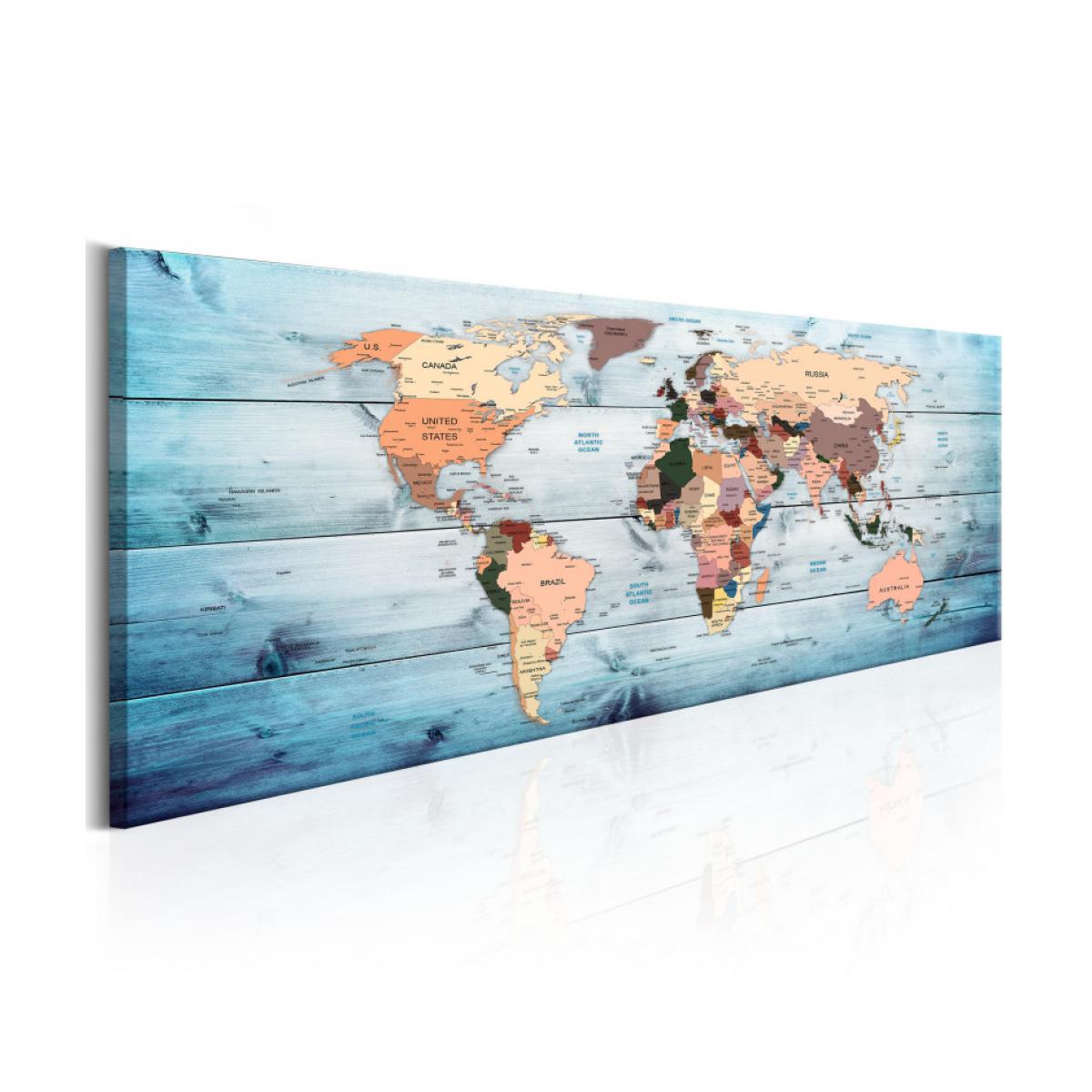Artgeist - Tableau - World Maps: Sapphire Travels 120x40 - Tableaux, peintures