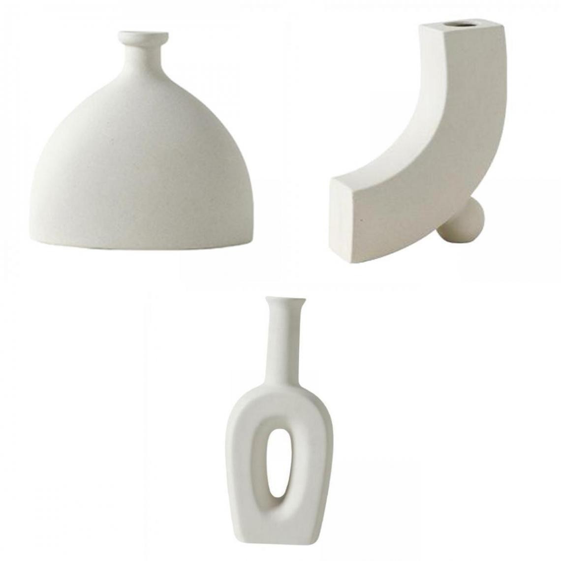 marque generique - Blanc vase en céramique moderne vase en céramique poterie - Vases