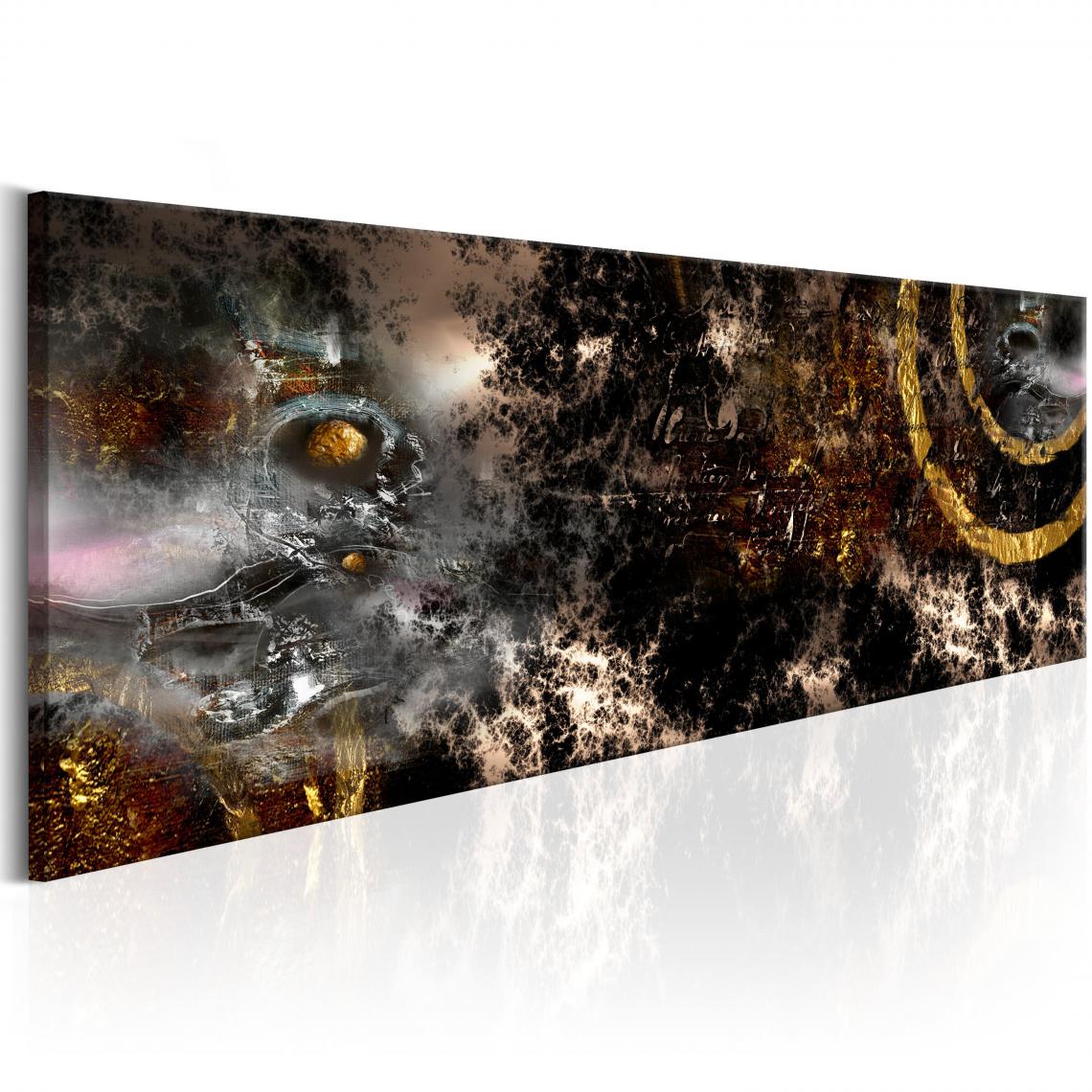 Decoshop26 - Tableau sur toile décoration murale image imprimée cadre en bois à suspendre Galaxie d'or 120x40 cm 11_0001089 - Tableaux, peintures