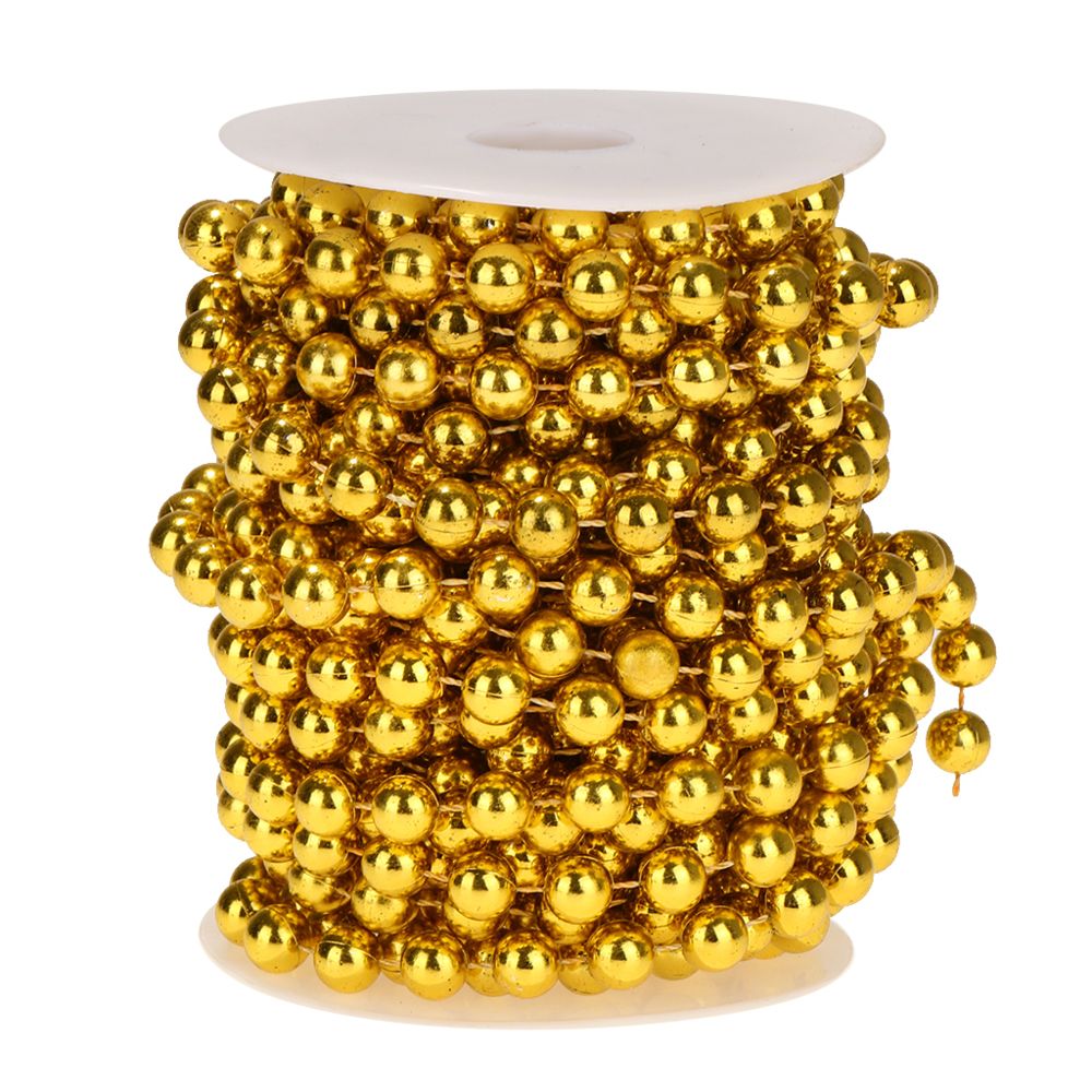 marque generique - 10mm perles rondes brins guirlande perles artisanat artisanat décoration de mariage 10m or - Objets déco
