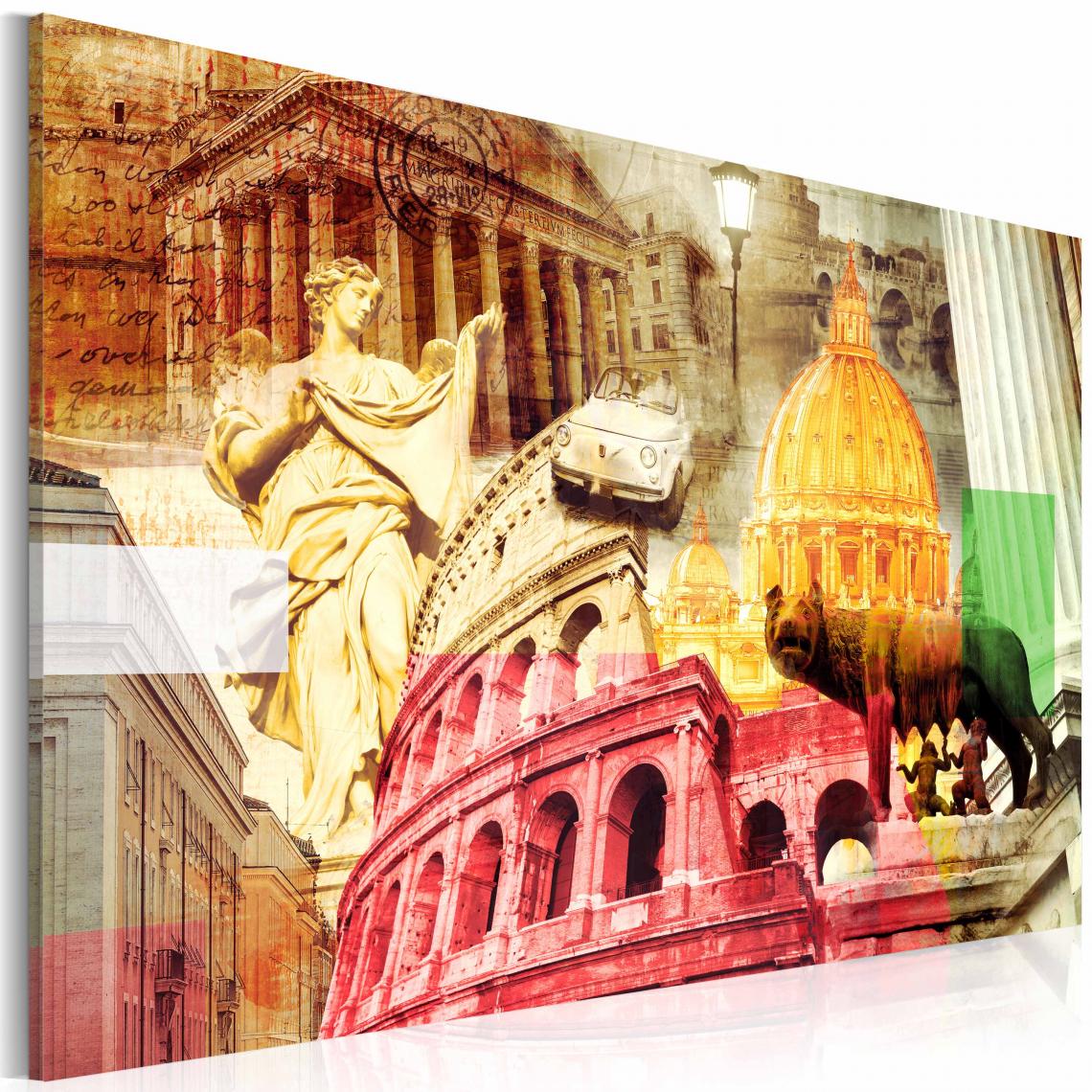 Decoshop26 - Tableau sur toile décoration murale image imprimée cadre en bois à suspendre Rome charmante 60x40 cm 11_0008286 - Tableaux, peintures