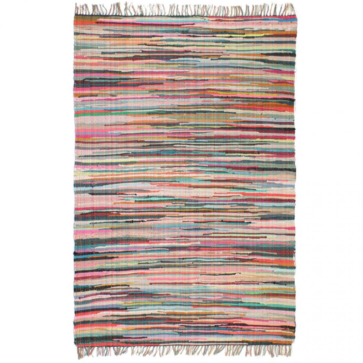 Vidaxl - vidaXL Tapis Chindi Coton tissé à la main 80 x 160 cm Multicolore - Tapis