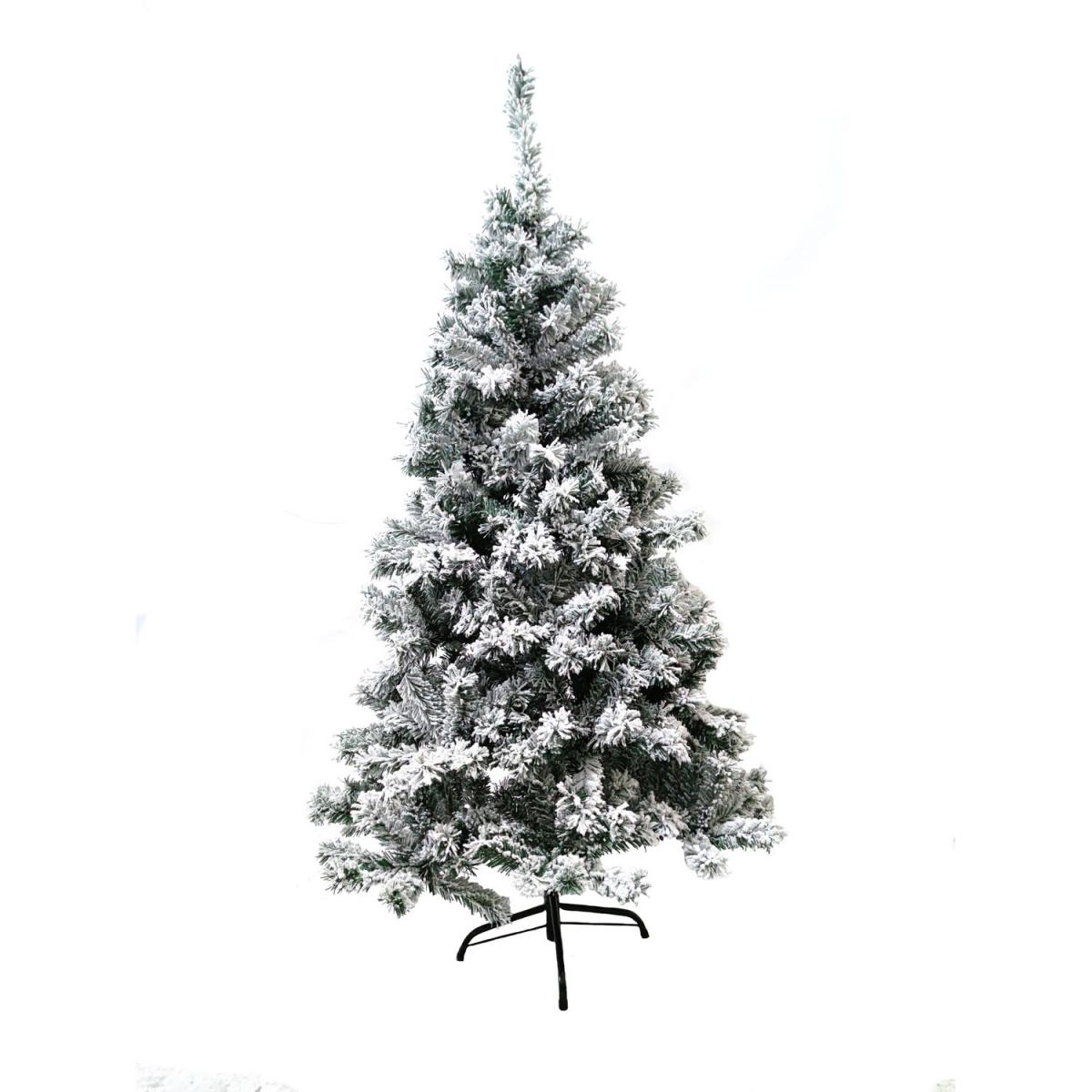 Toilinux - Sapin de Noël enneigé Oslo - H. 150 cm - Blanc - Sapin de Noël