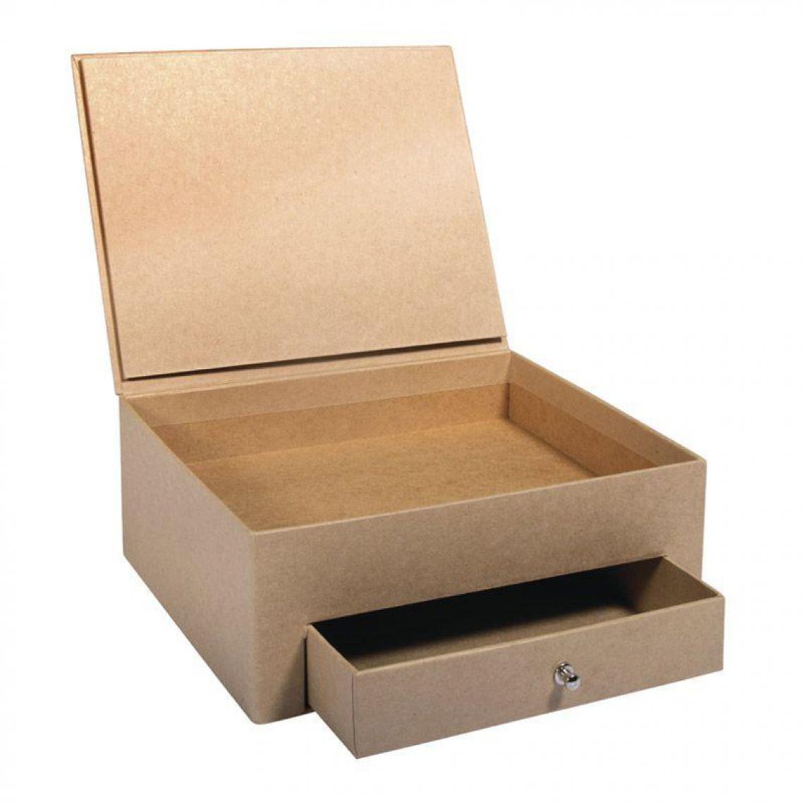 Rayher - Boîte papier mâché avec tiroir 20 cm - Objets déco