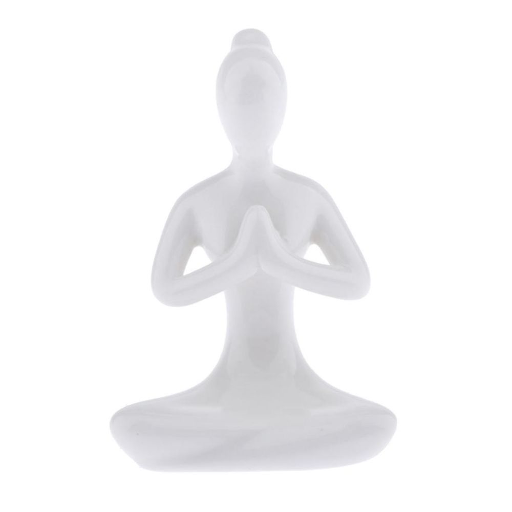 marque generique - Yoga en céramique Figure Ornement Statue Sculpture Zen Garden Desk Decor Style-02 - Objets déco