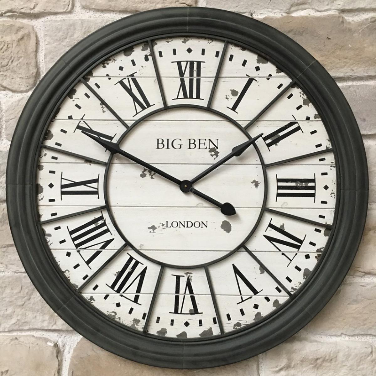 L'Originale Deco - Grande Horloge Industrielle Murale Ronde Métal Fer ø100 cm - Horloges, pendules