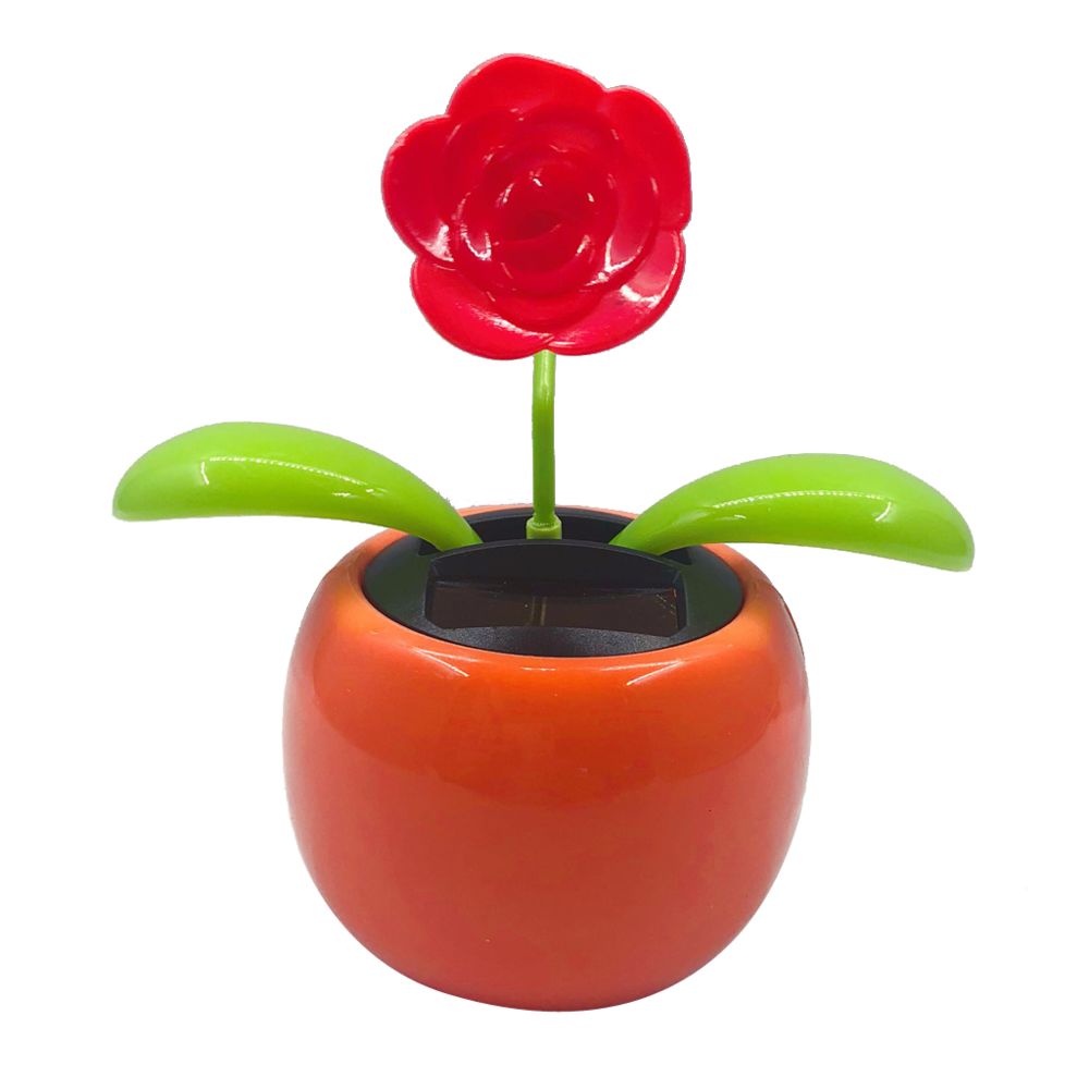 marque generique - solaire alimenté rabat rabat jouet de fleur de danse pour voiture décor à la maison rose - Objets déco
