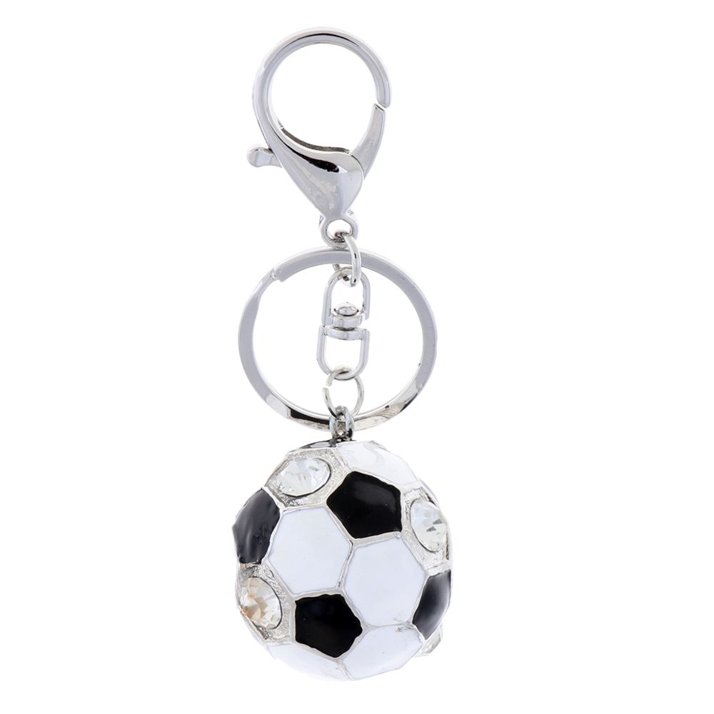 marque generique - mignon Porte-clés en cristal Football argenté - Objets déco