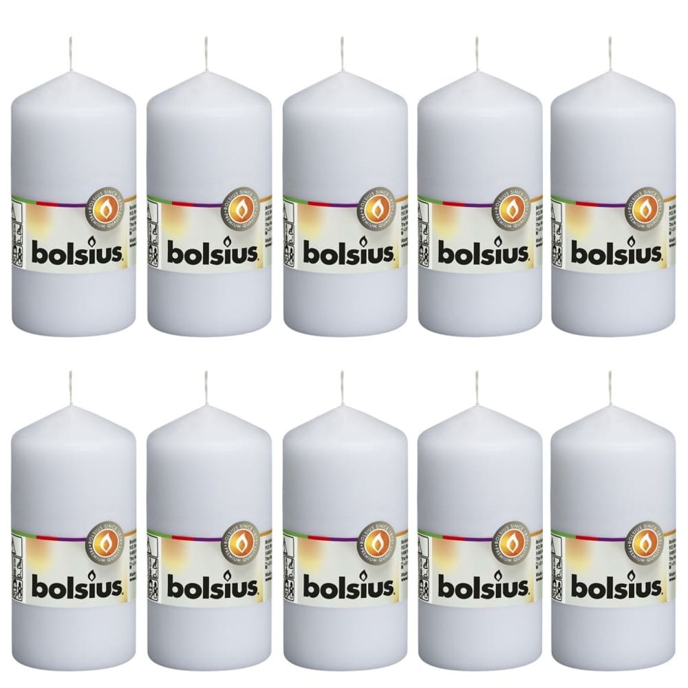 Bolsius - Bolsius Bougies pilier 10 pcs 120x58 mm Blanc - Bougies