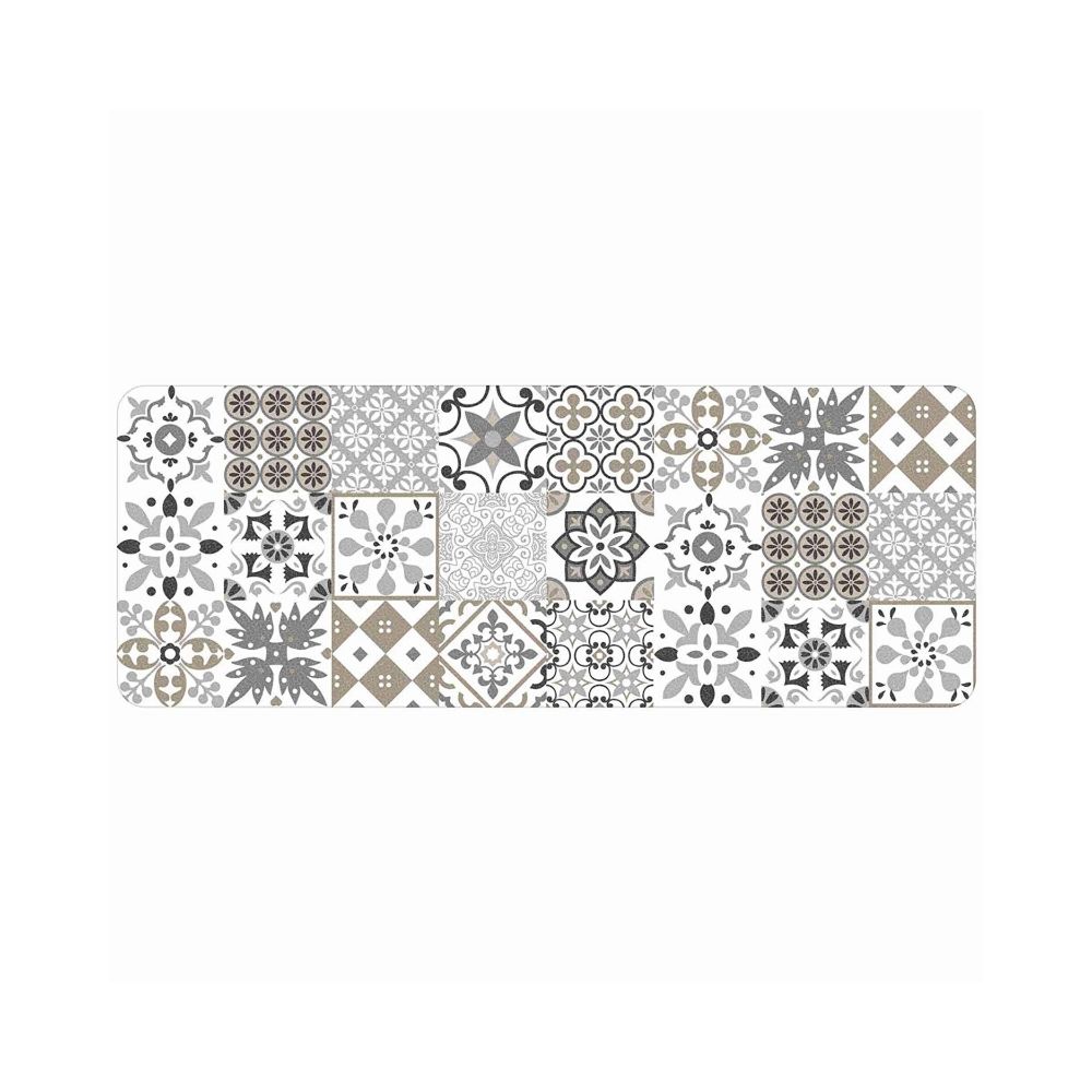Douceur D'Interieur - Tapis décoratif en polyester - L 45 x l 120 cm - Imprimé salou blanc - Tapis