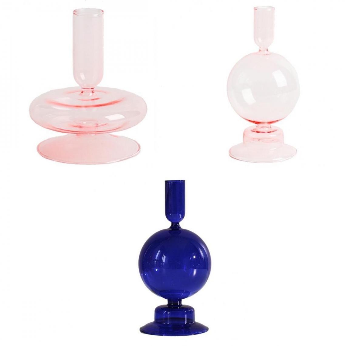marque generique - Bougeoirs coniques Chandelier en verre transparent - Bougeoirs, chandeliers