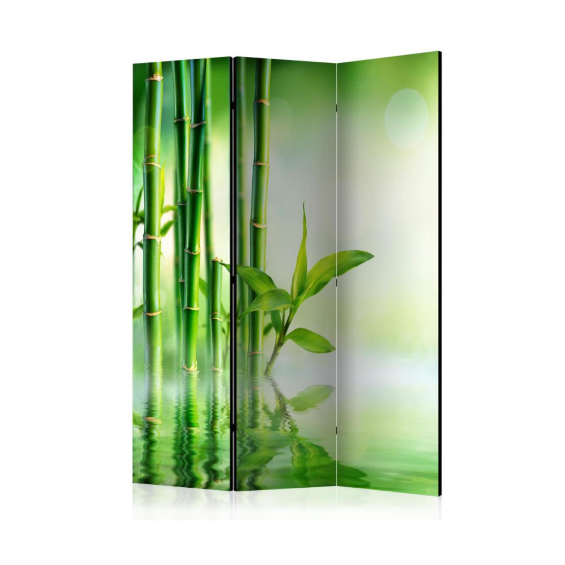 Artgeist - Paravent 3 volets - Green Bamboo [Room Dividers] 135x172 - Paravents