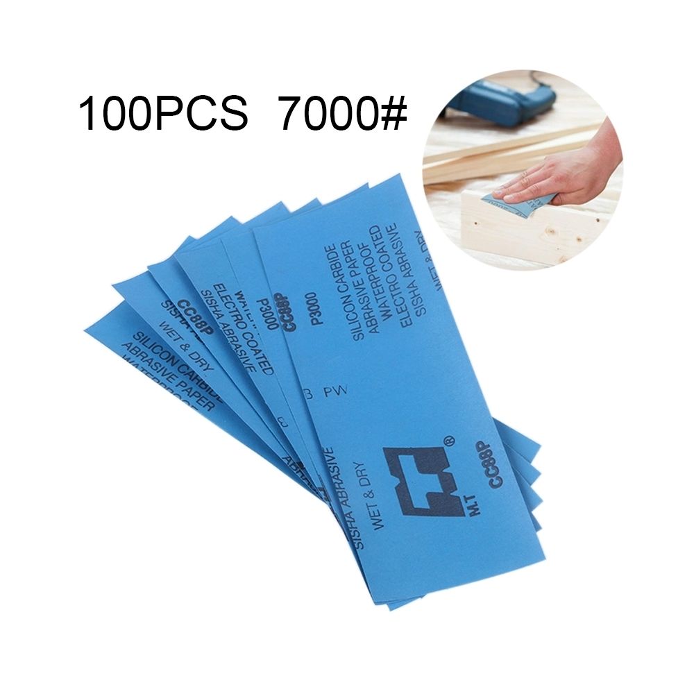 Wewoo - Papier abrasif de meulage pour polissage à sec et à 100 PCS Grit 7000 ? Format 23 x 9cm Bleu - Abrasifs et brosses