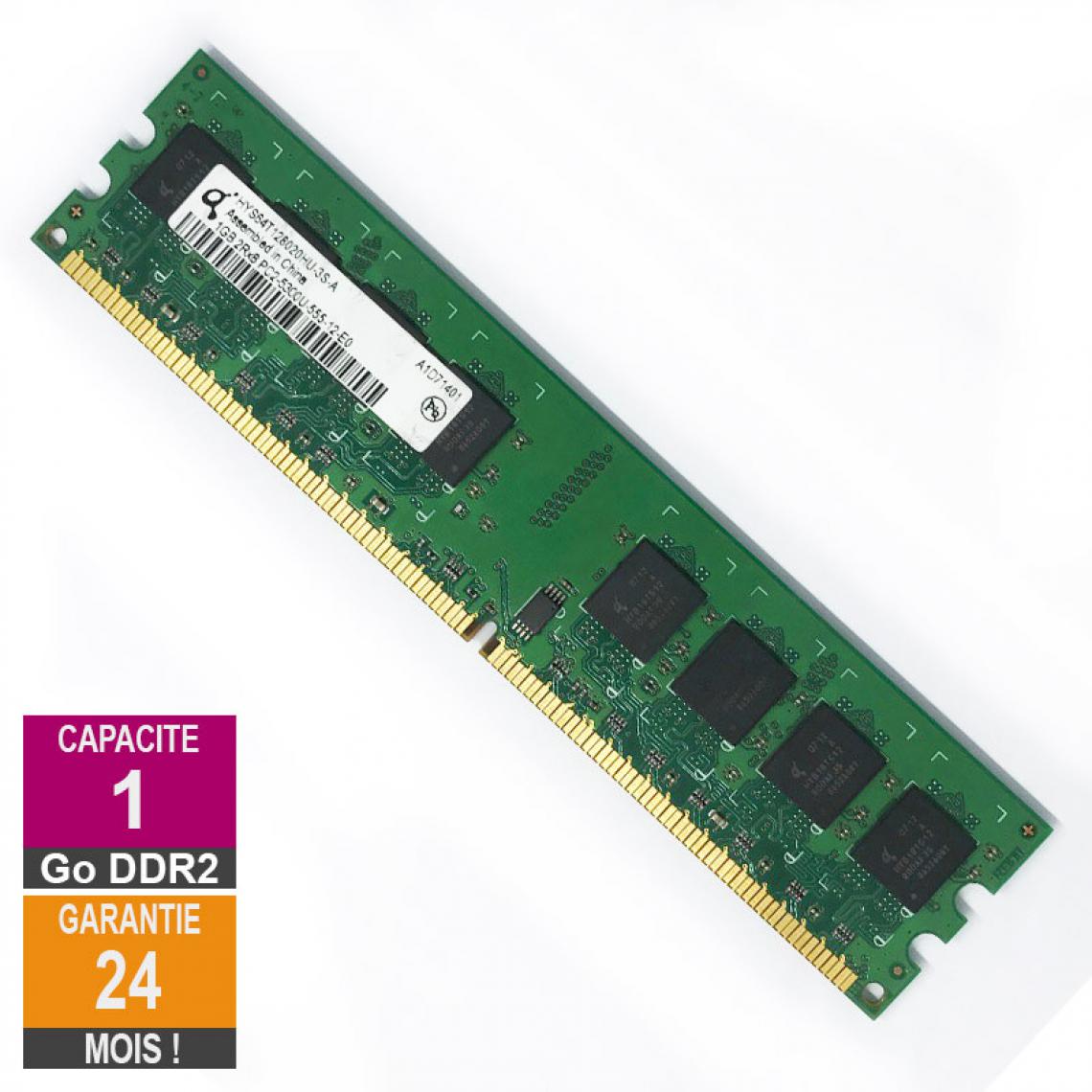 Qimonda - Barrette Mémoire 1Go RAM DDR2 Qimonda HYS64T128020HU-3S-A DIMM PC2-5300U 2Rx8 - RAM PC Fixe