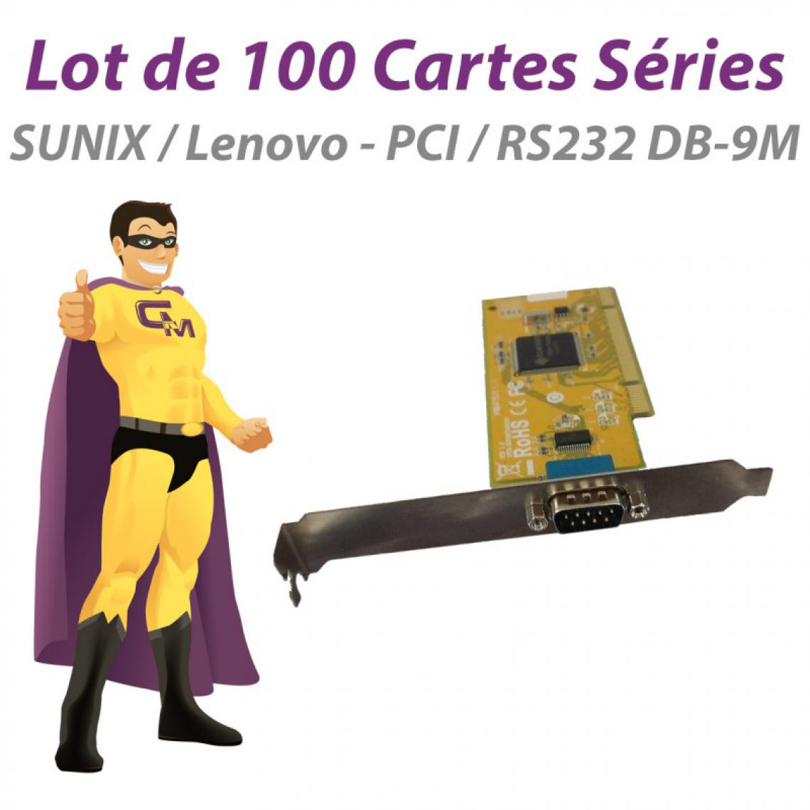 Sunix - Lot x100 Carte Série SUNIX SER5027H 1PCB-SER5027AXX100 03x4392 PCI RS-232 DB9 - Carte Contrôleur USB
