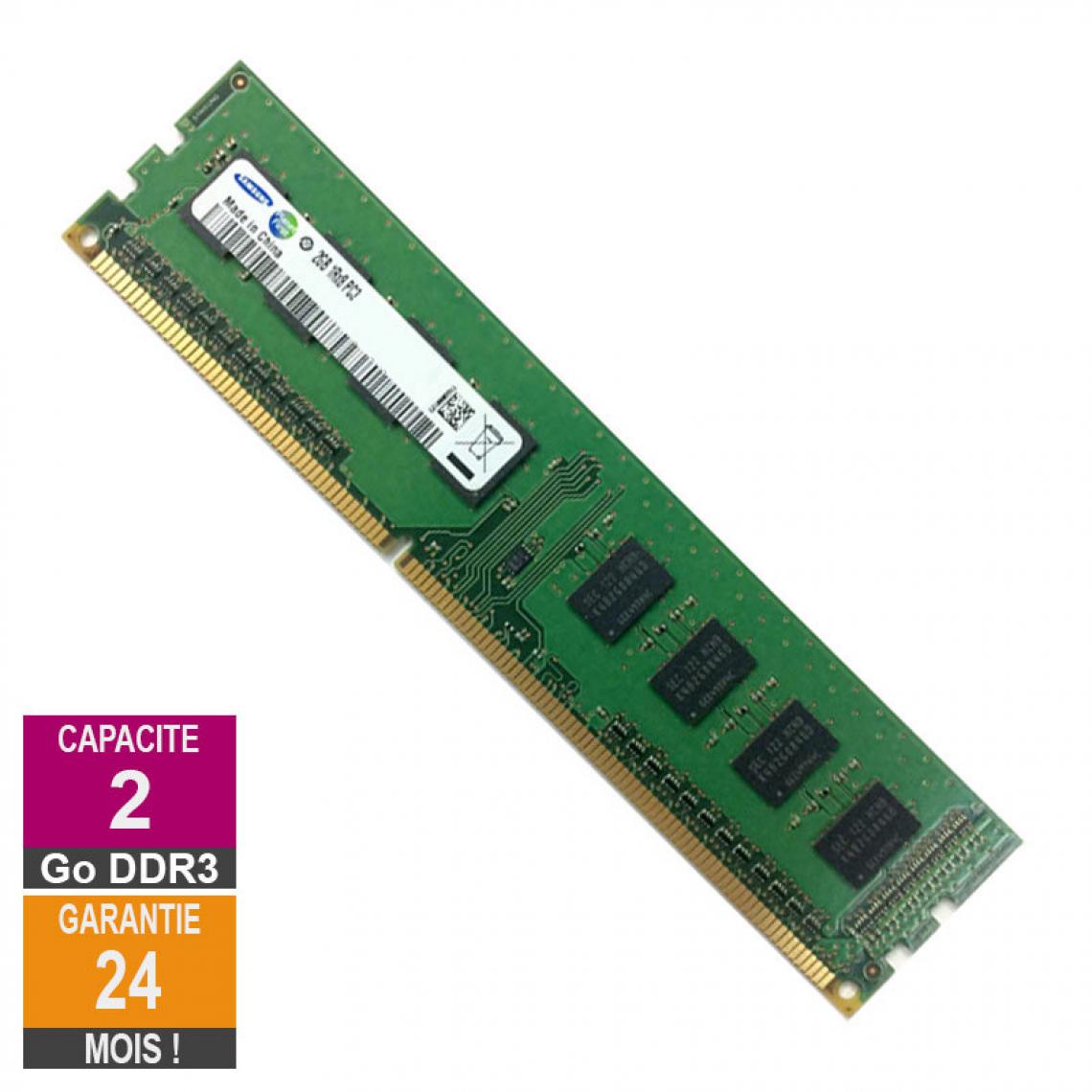 Samsung - Barrette Mémoire 2Go RAM DDR3 Samsung M378B5773CH0-CK0 PC3-12800U 1600MHz 1Rx8 - RAM PC Fixe