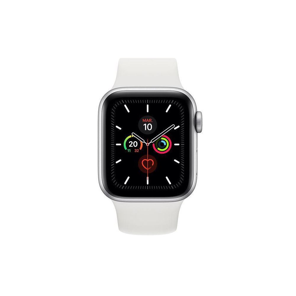 Apple - Watch Series 5 - 44mm - GPS - Alu Argent / Bracelet Sport Blanc - Apple Watch