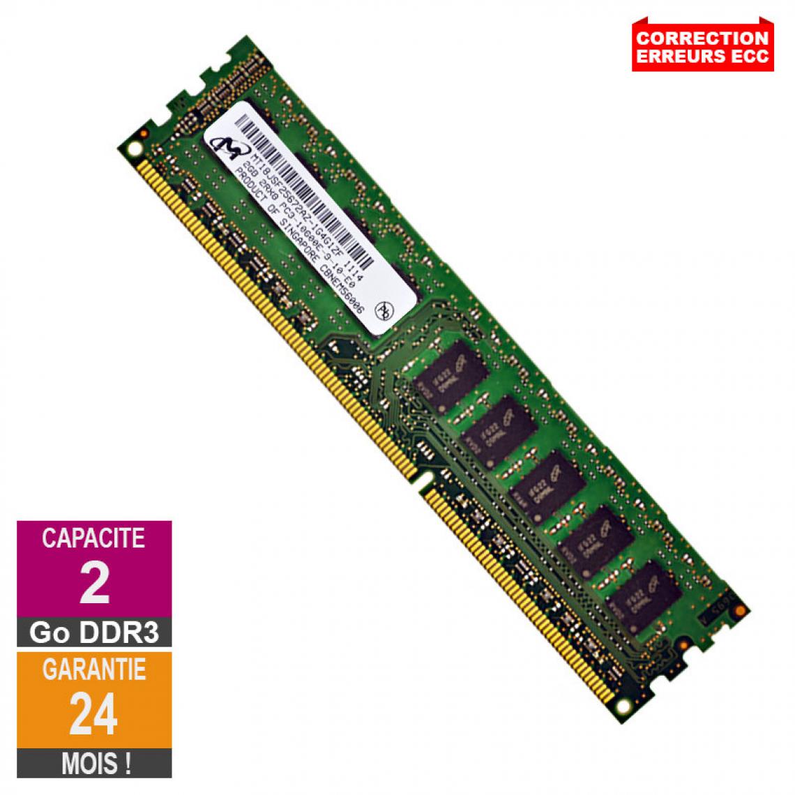 Micron - Barrette Mémoire 2Go RAM DDR3 Micron MT18JSF25672AZ-1G4G1ZF DIMM PC3-10600E - RAM PC Fixe