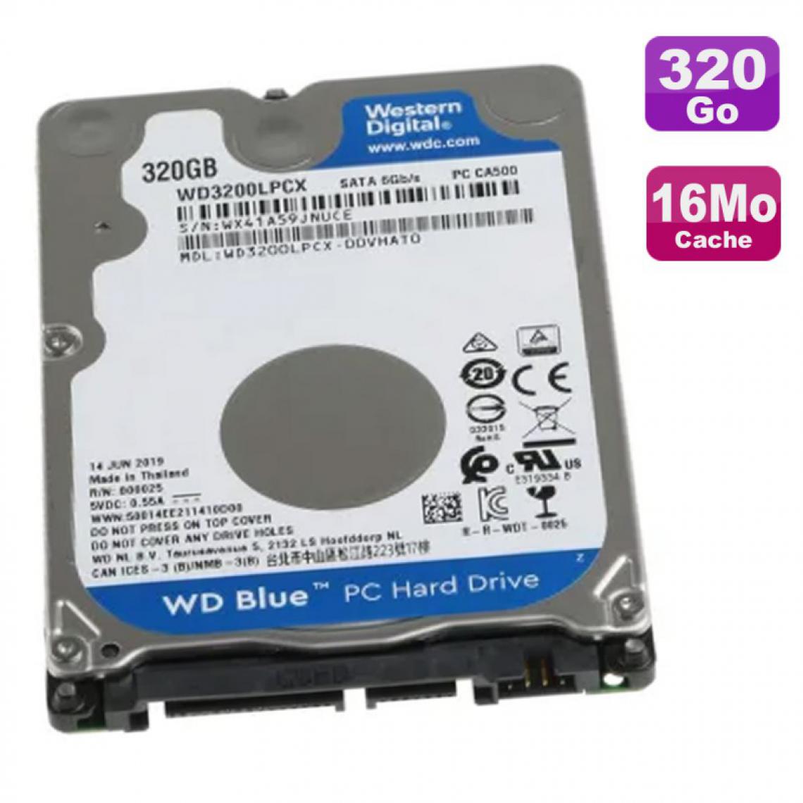 Western Digital - Disque Dur 320Go SATA III 2.5" WD Blue WD3200LPCX-22VHAT1 6Gbps 5400RPM 16Mo - Disque Dur interne