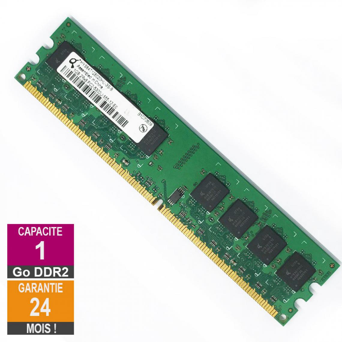 Qimonda - Barrette Mémoire 1Go RAM DDR2 Qimonda HYS64T128020HU-3S-B DIMM PC2-5300U 2Rx8 - RAM PC Fixe