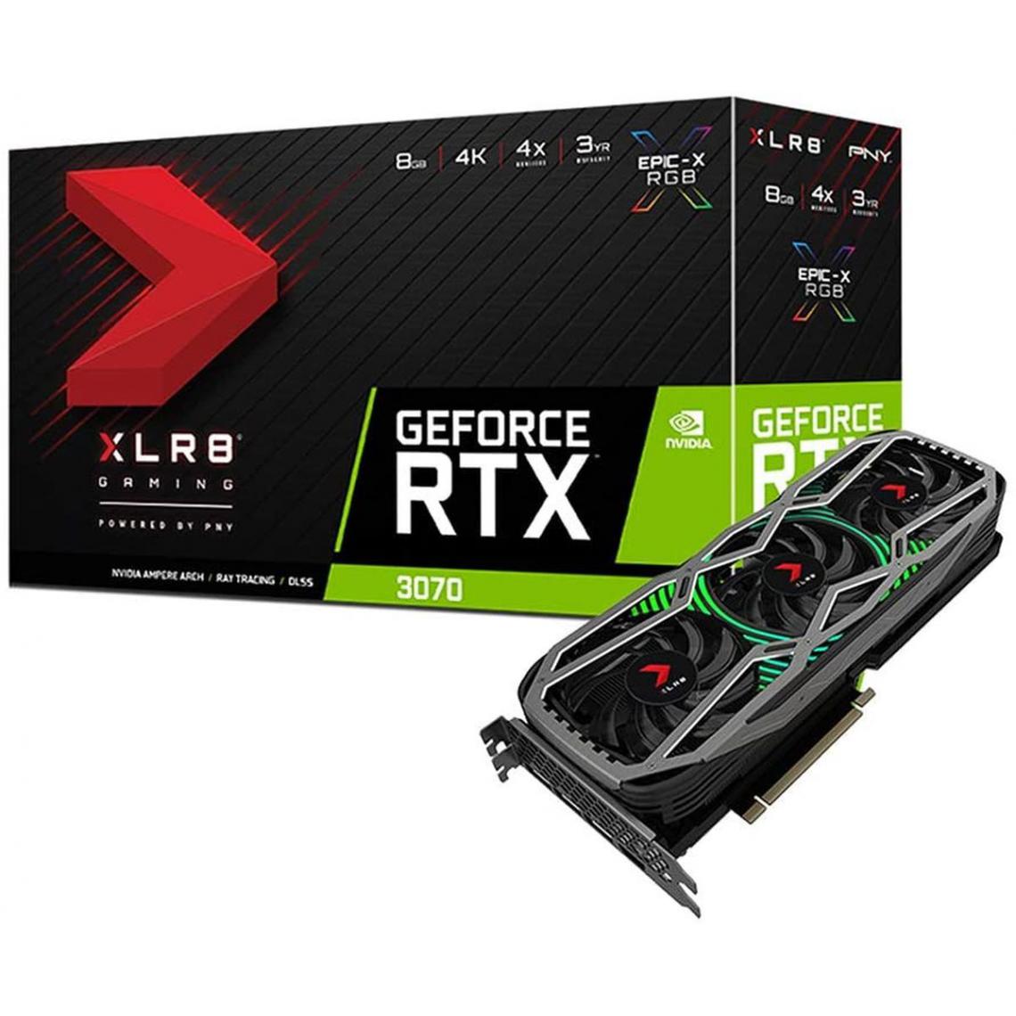 PNY - GeForce RTX 3070 8GB XLR8 Gaming REVEL EPIC-X RGB Triple Fan LHR - Carte Graphique NVIDIA