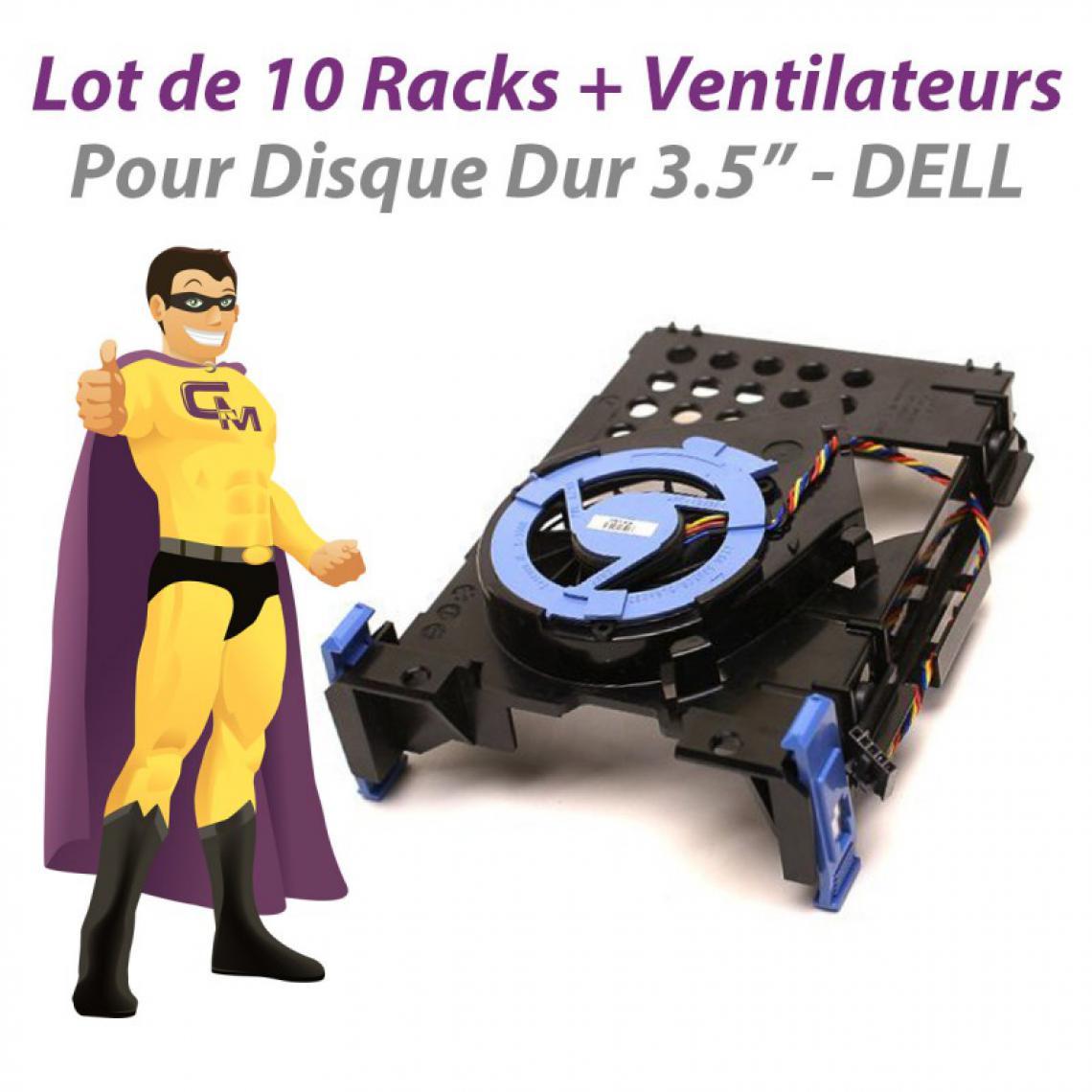Dell - Lot x10 Racks Ventilateurs Dell 380 740 745 SFF NY290 TJ160 NH645 NJ793 - Ventilateur Pour Boîtier