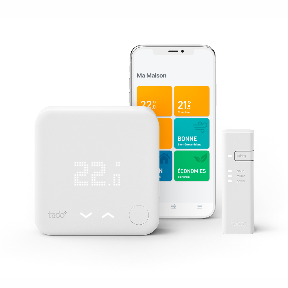 Tado - Kit de démarrage V3+ - Thermostat Intelligent + Bridge Internet - Thermostat connecté