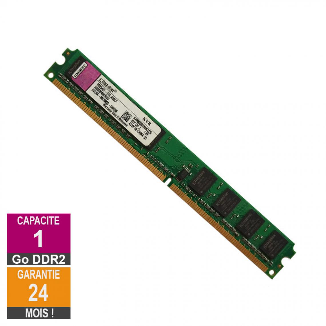Kingston - Barrette Mémoire 1Go RAM DDR2 Kingston KVR800D2N5K2/2G Low DIMM PC2-6400U - RAM PC Fixe