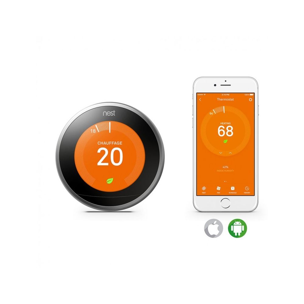 Nest - Thermostat pour chauffage central - Couleur - Cuivre - Box domotique et passerelle