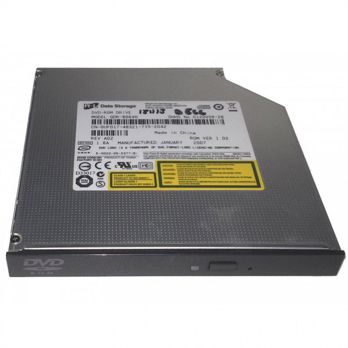 Hitachi-Lg Data Storage - Lecteur DVD Slim Hitachi LG GDR-8084N IDE 24x CD 8x DVD Pc Portable Noir - Lecteur Blu-ray