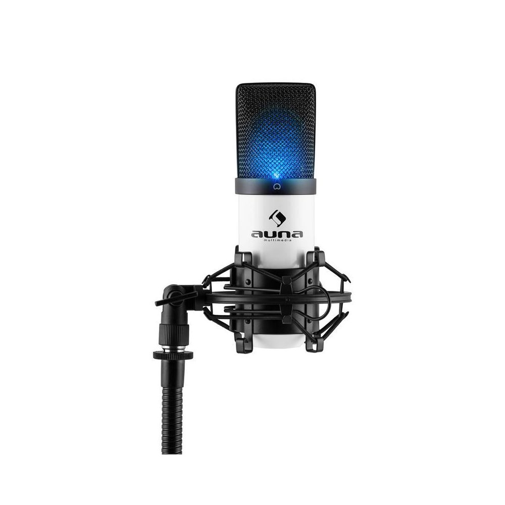 Auna - auna MIC-900-WH LED USB Microphone de studio à condensateur cardioïde ? blanc Auna - Microphone