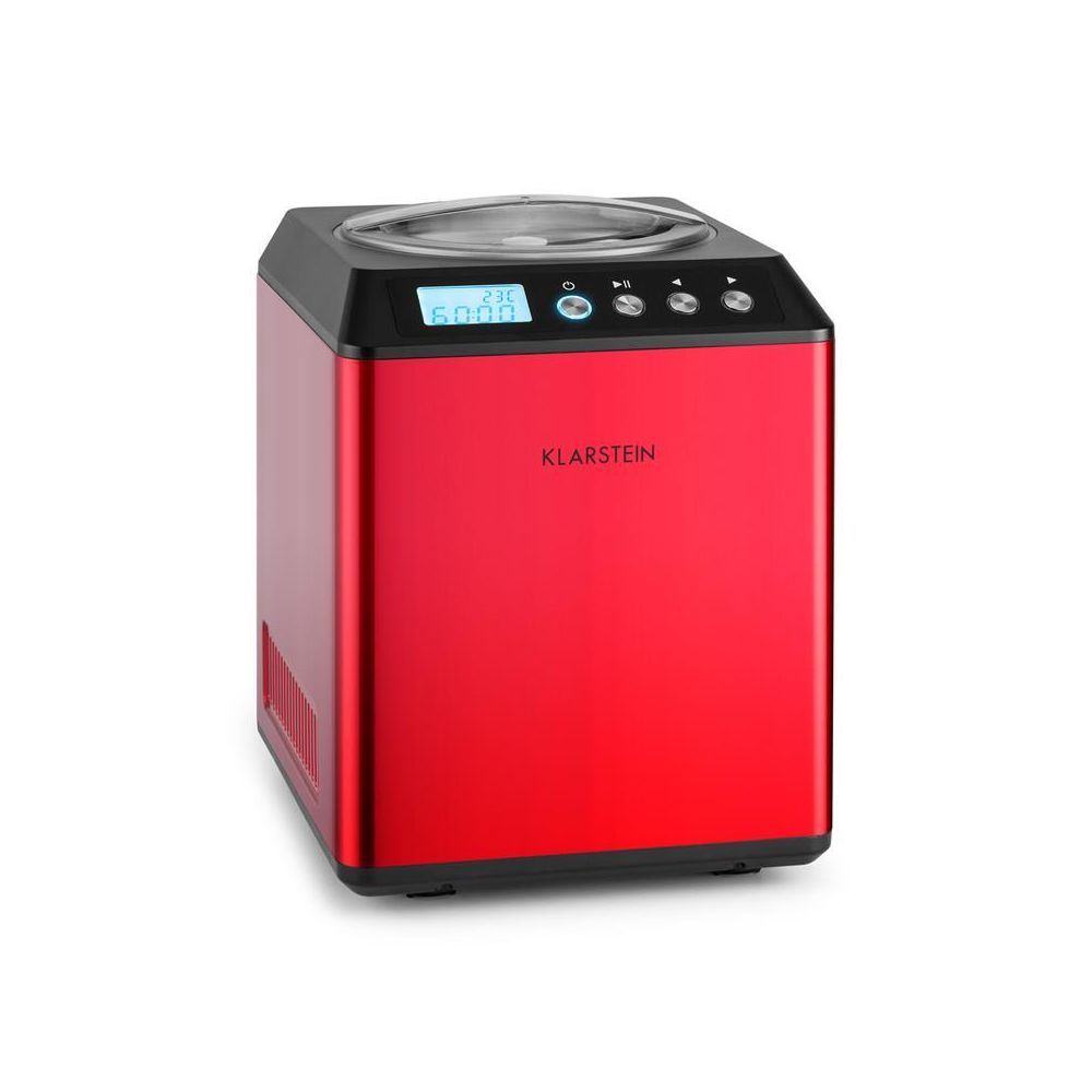 Klarstein - Klarstein Vanilla Sky Machine à crème glacée compresseur 2l 180W acier -rouge Klarstein - Machine à glaçons