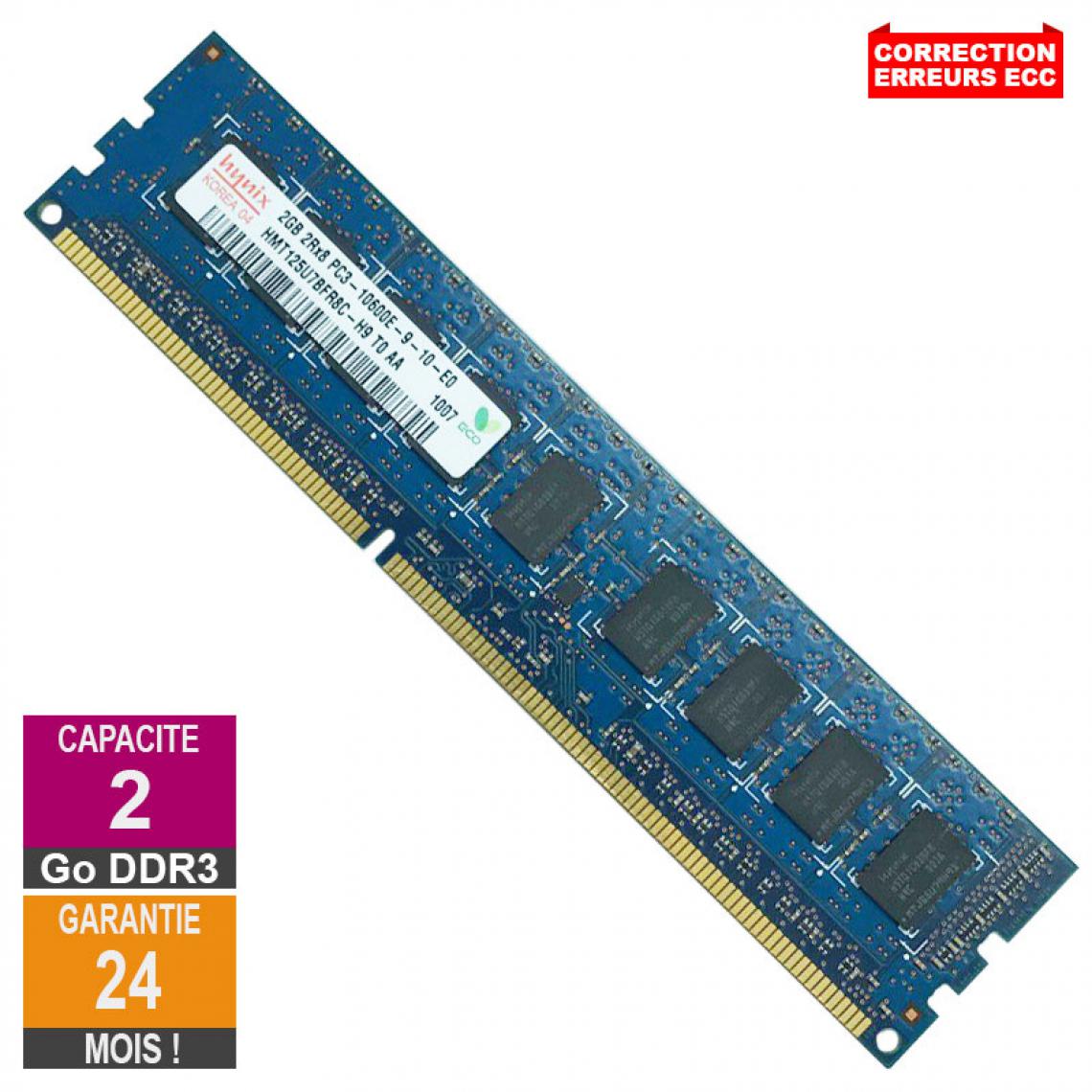 Hynix - Barrette Mémoire 2Go RAM DDR3 Hynix HMT325U7BFR8C-H9 DIMM PC3-10600E - RAM PC Fixe