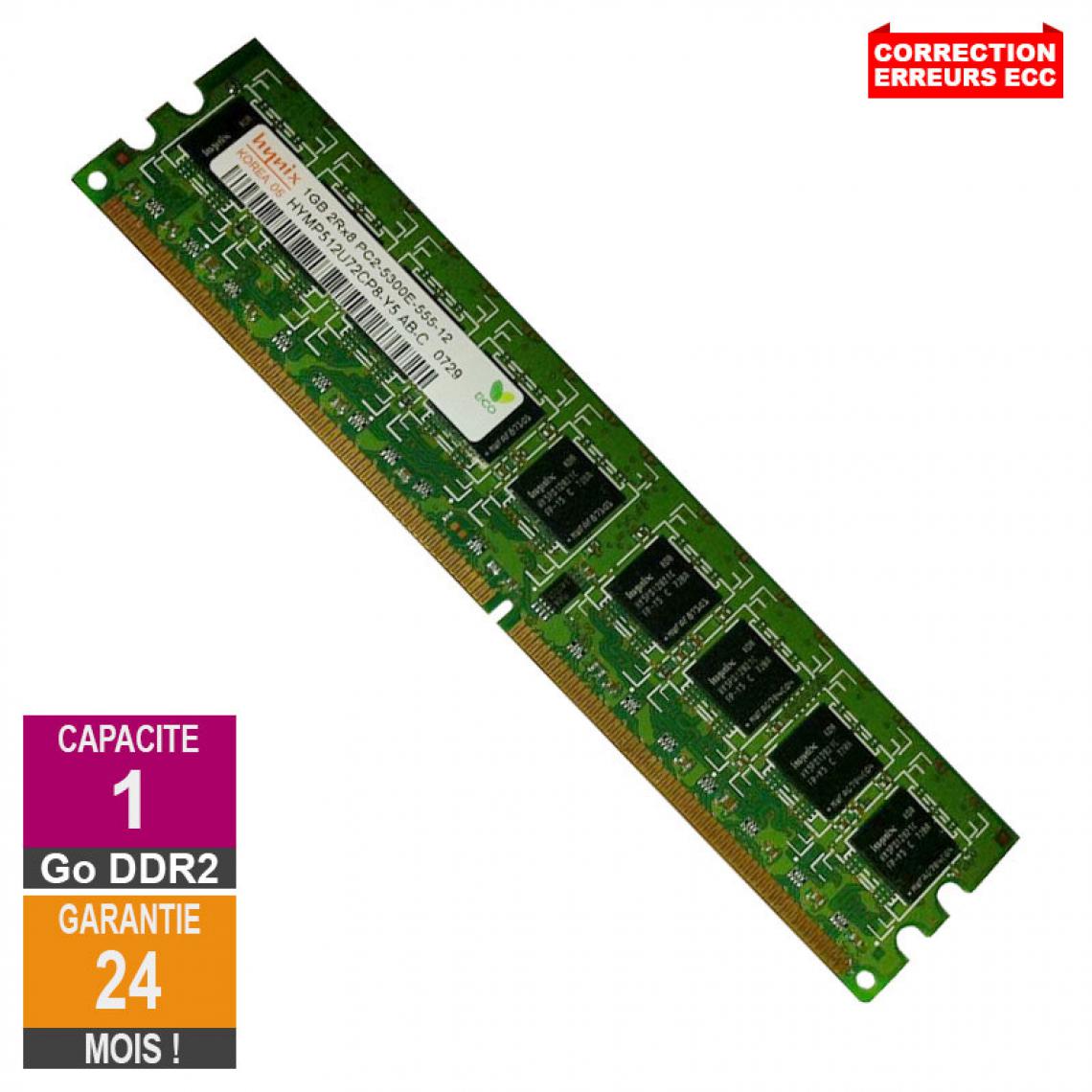 Hynix - Barrette Mémoire 1Go RAM DDR2 Hynix HYMP512U72CP8-Y5 DIMM PC2-5300E - RAM PC Fixe