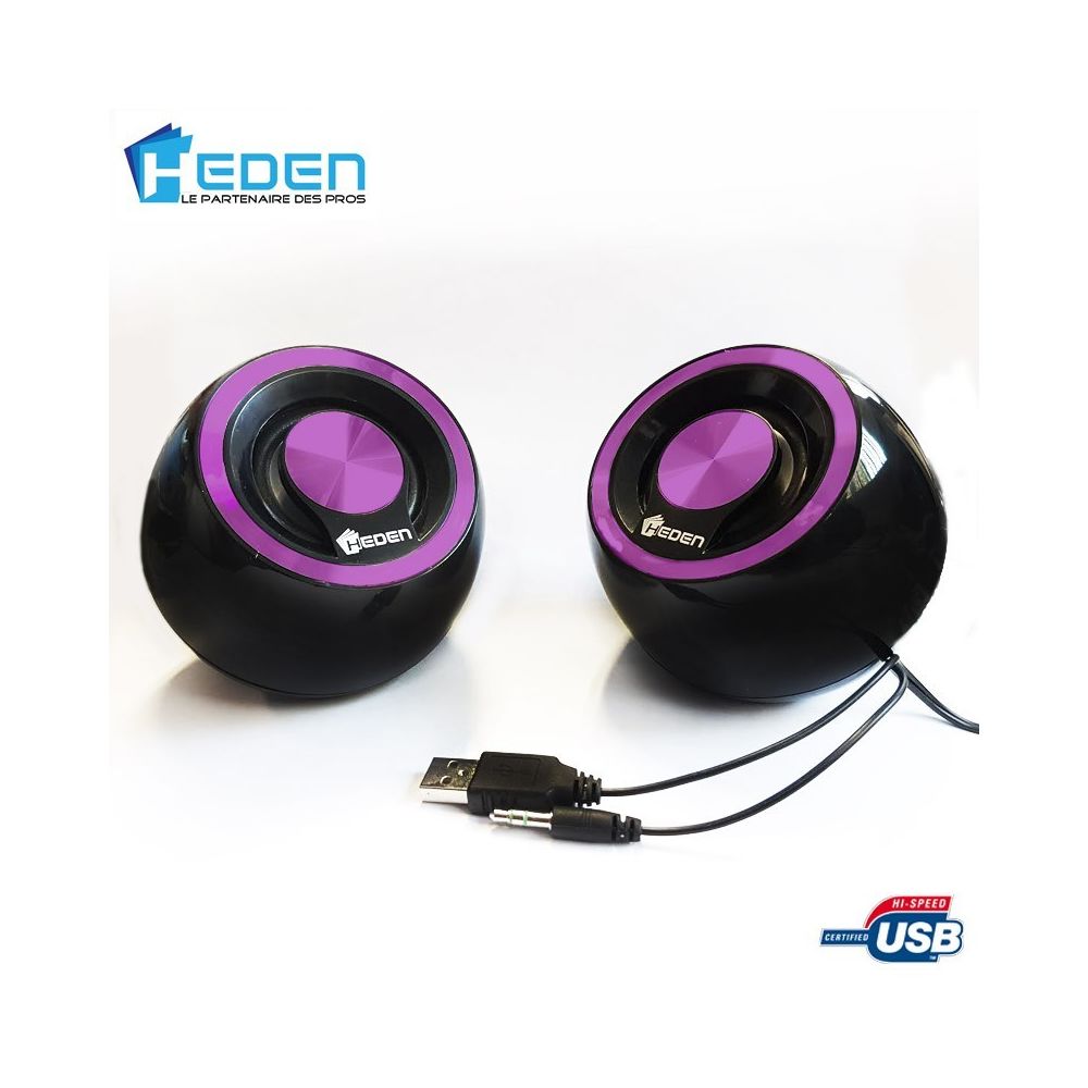 Heden - Haut-Parleurs / Enceintes USB Heden SPK170UCV0 5W Violet Pour Pc Mac et Linux - Accessoires enceintes