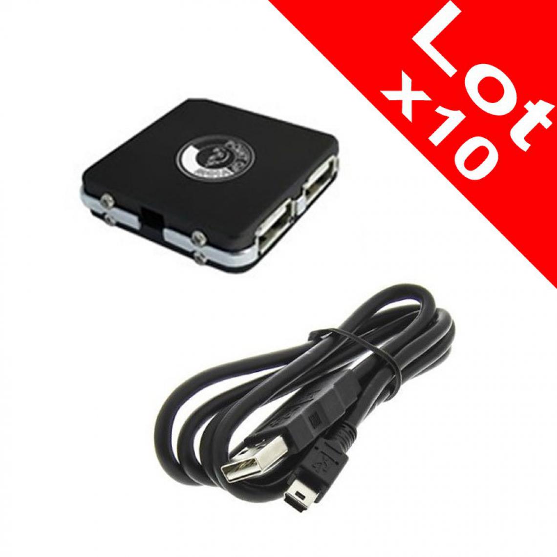 Point Of View - Lot x10 Mini Hub USB Point of View 4 Ports USB 2.0 Cable PC Portable NEUF - Hub