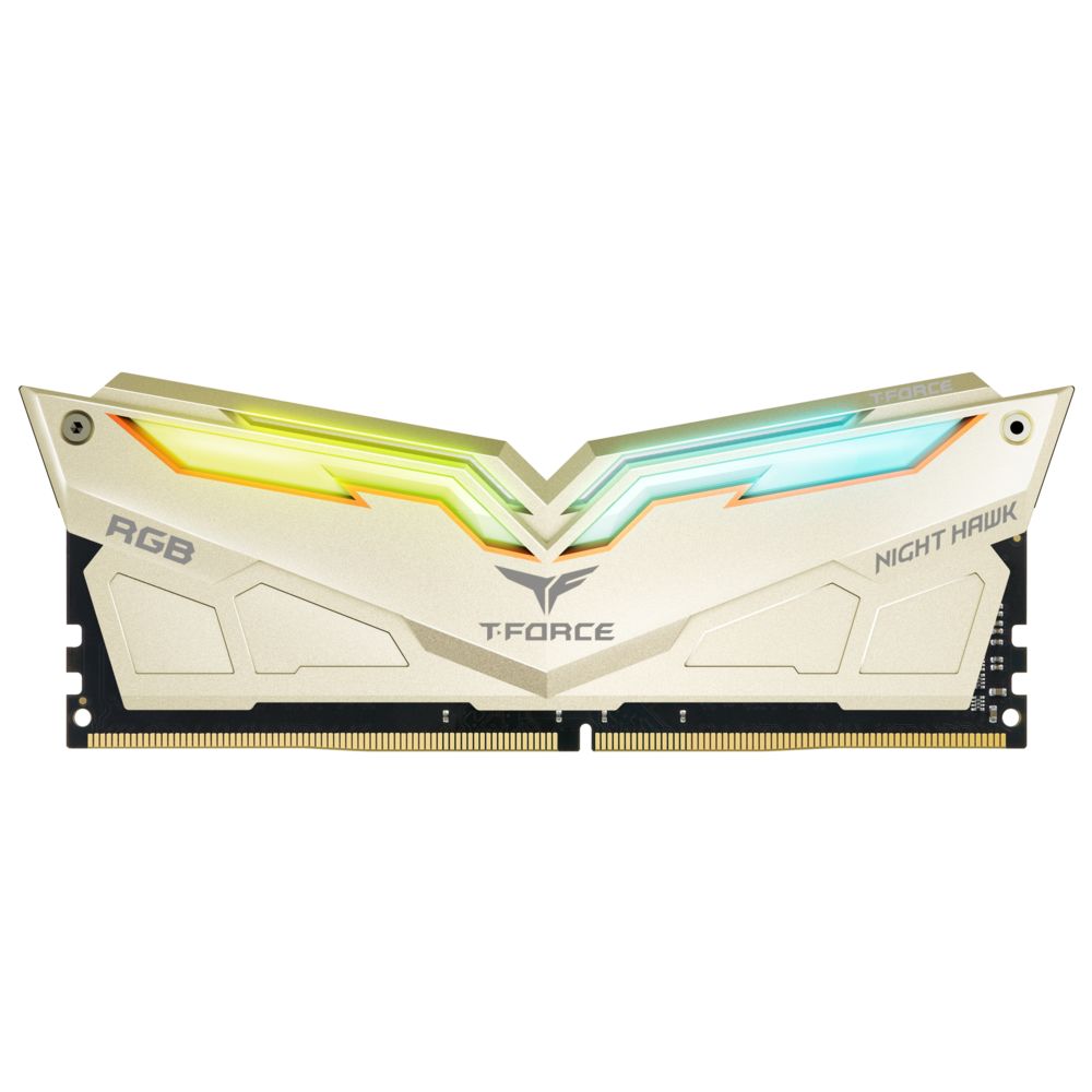T-Force - Night Hawk - 2 x 8 Go - DDR4 3200 MHz - RGB - Or - RAM PC Fixe