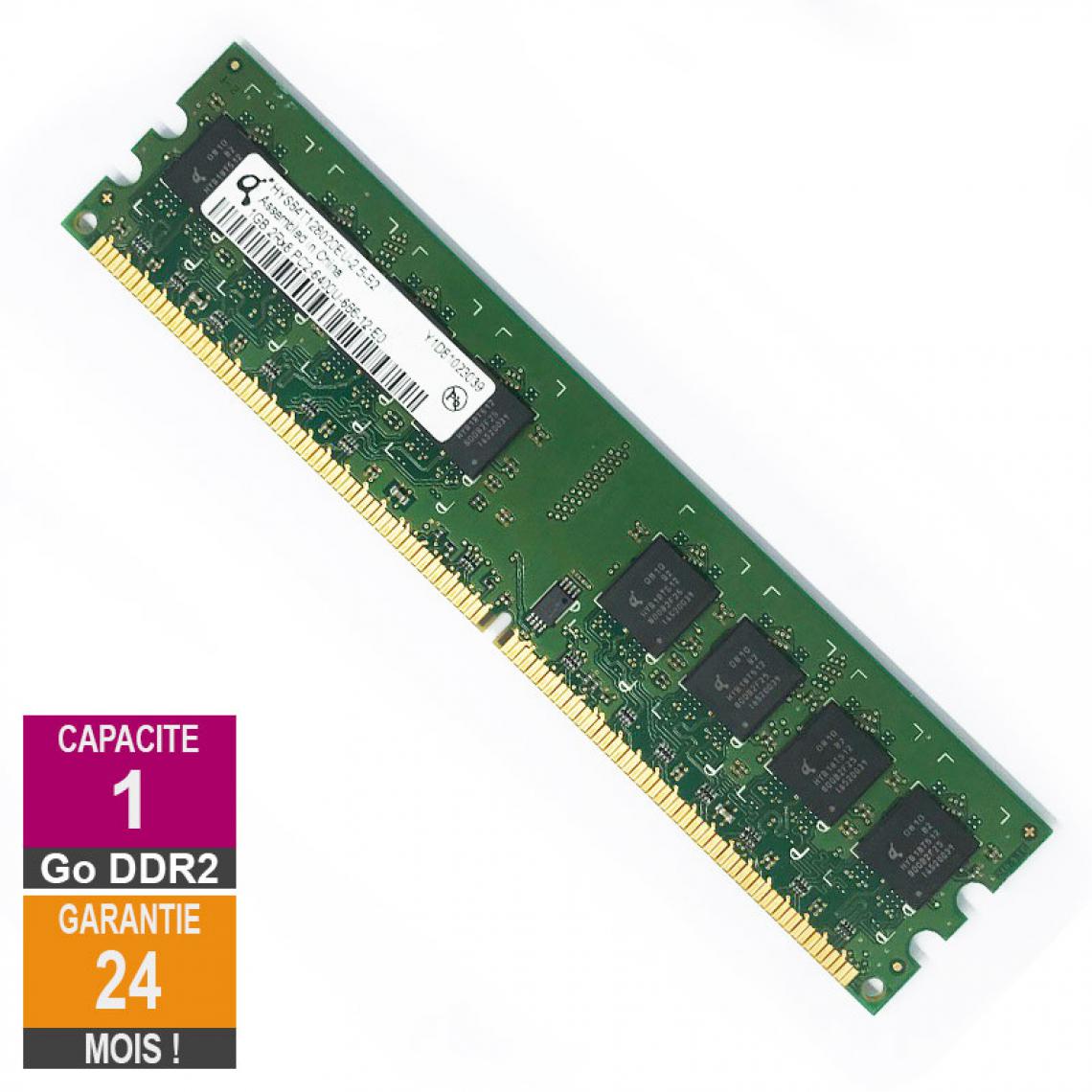 Qimonda - Barrette Mémoire 1Go RAM DDR2 Qimonda HYS64T128020EU-2.5-B2 DIMM PC2-6400U 2Rx8 - RAM PC Fixe