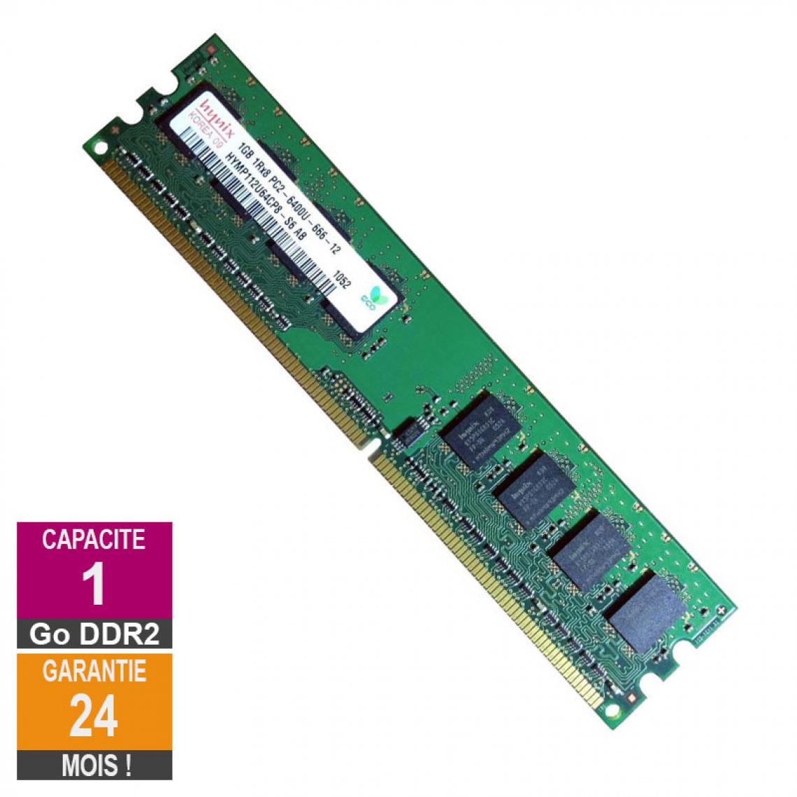 Hynix - Barrette Mémoire 1Go RAM DDR2 Hynix HYMP112U64CP8-S6 DIMM PC2-6400U - RAM PC Fixe