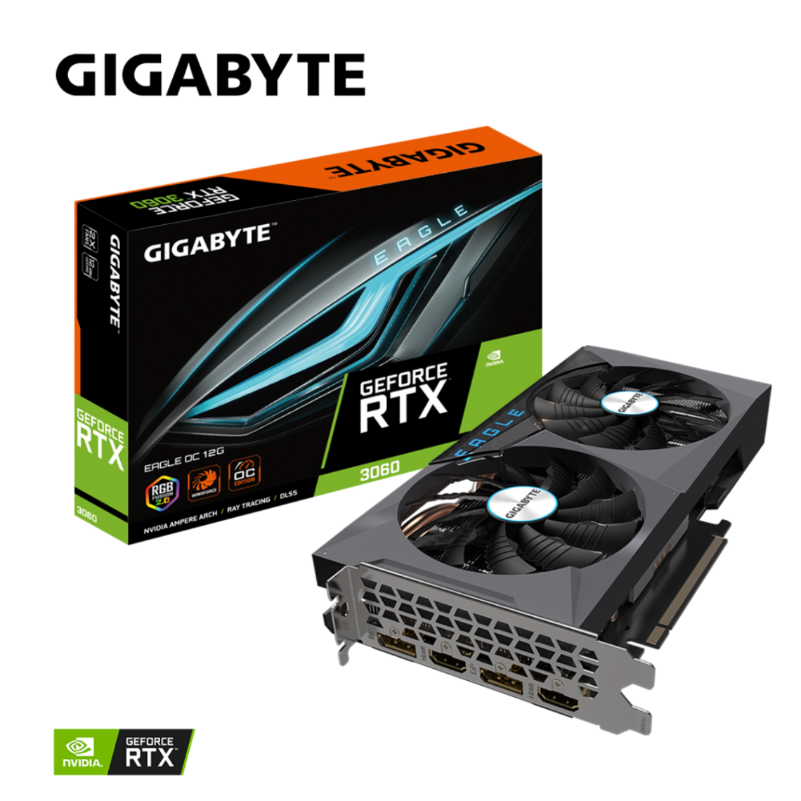 Gigabyte - GeForce RTX 3060 EAGLE OC - 12 Go - Carte Graphique NVIDIA