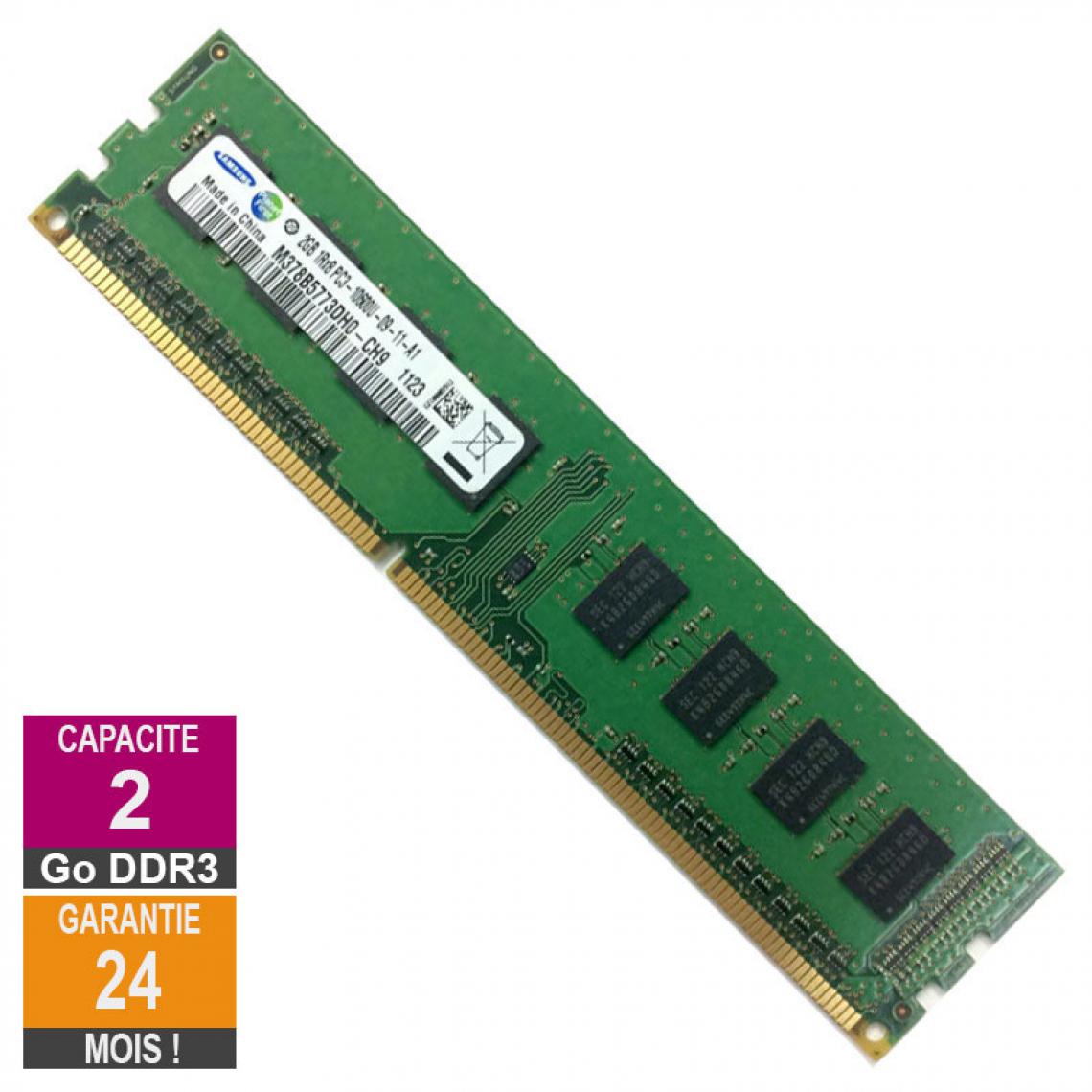 Samsung - Barrette Mémoire 2Go RAM DDR3 Samsung M378B5773DH0-CH9 PC3-10600U 1333MHz 1Rx8 - RAM PC Fixe