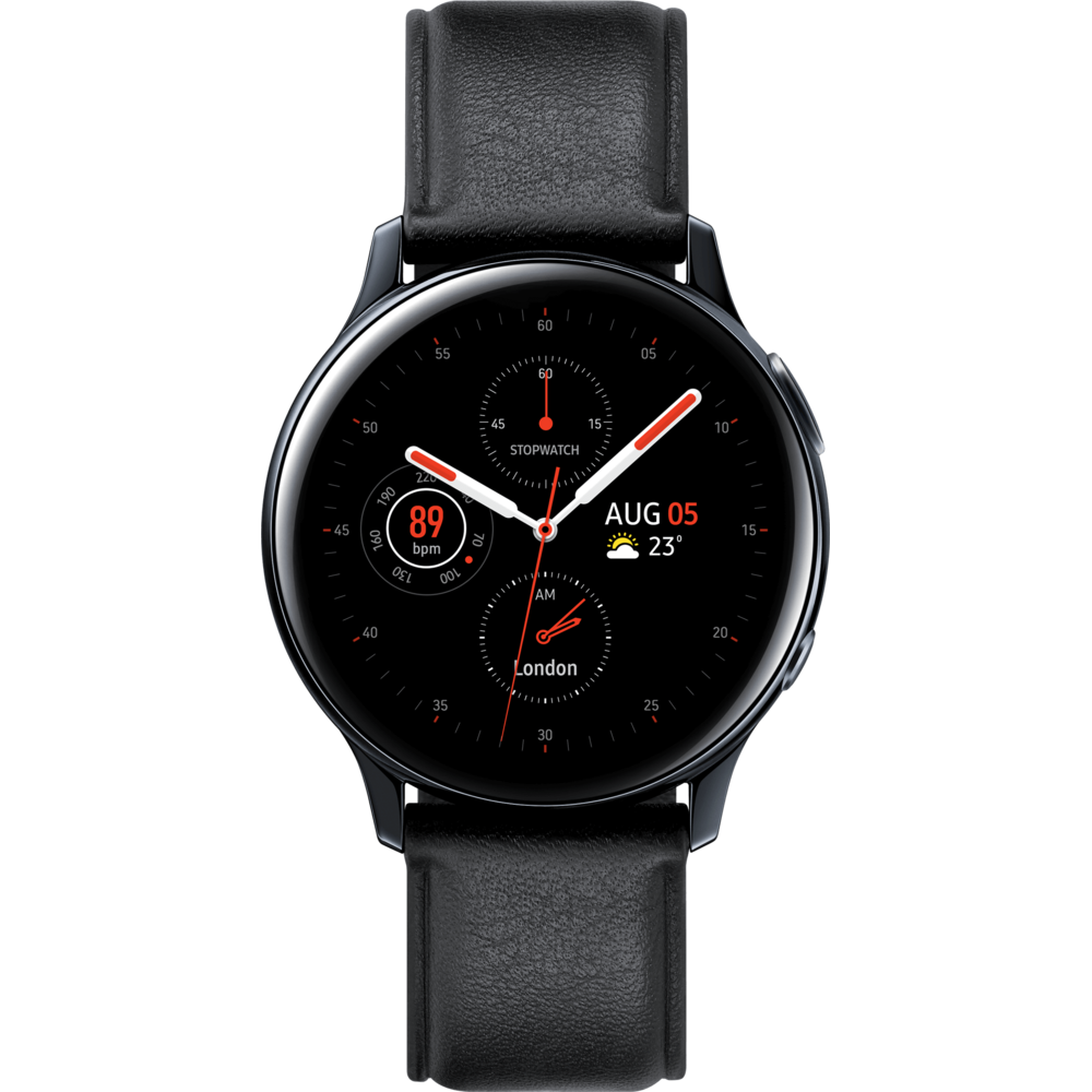 Samsung - Galaxy Watch Active 2 - 40 mm - Acier Noir Diamant - Bracelet Noir - Montre connectée