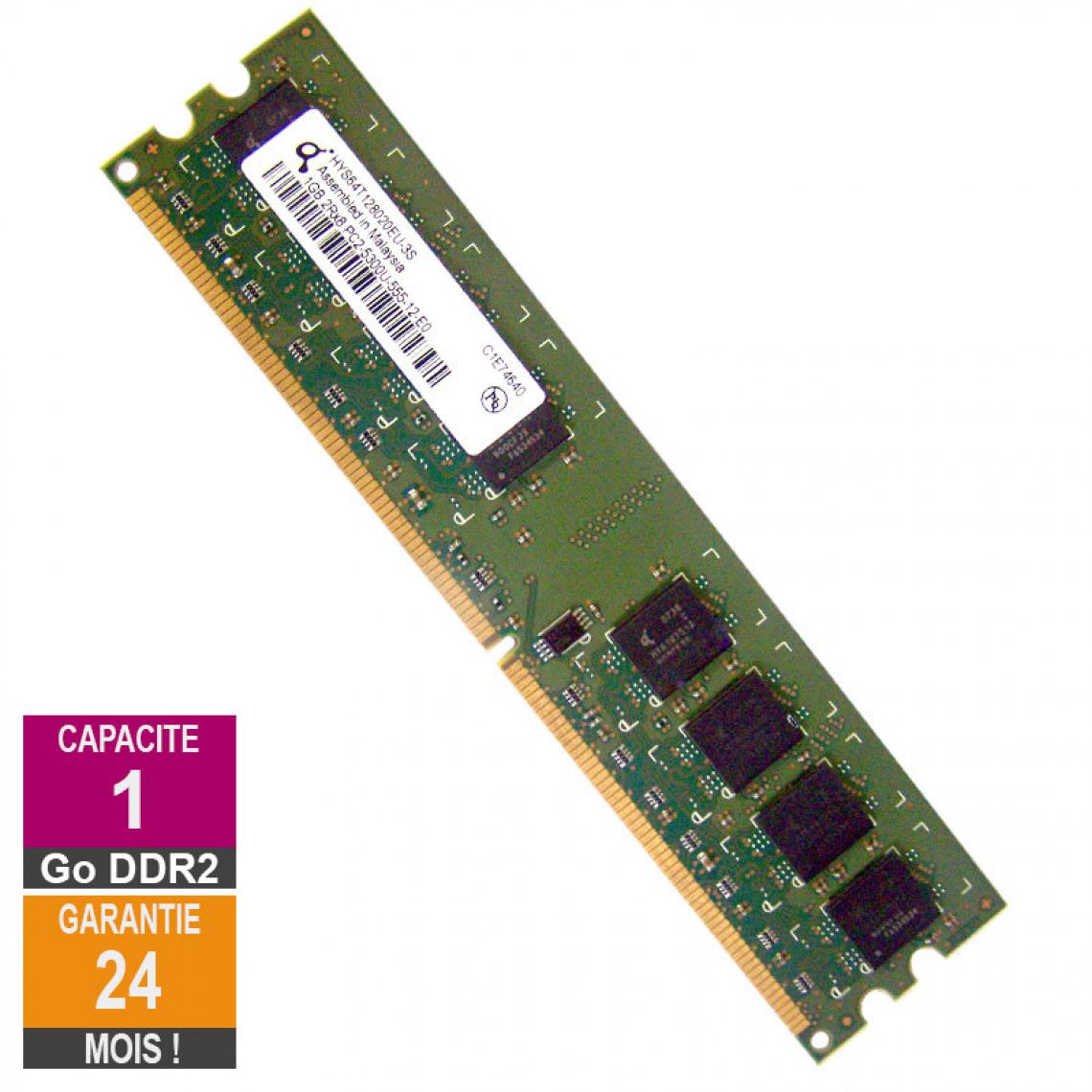 Qimonda - Barrette Mémoire 1Go RAM DDR2 Qimonda HYS64T128020EU-3S-B2 DIMM PC2-5300U - RAM PC Fixe