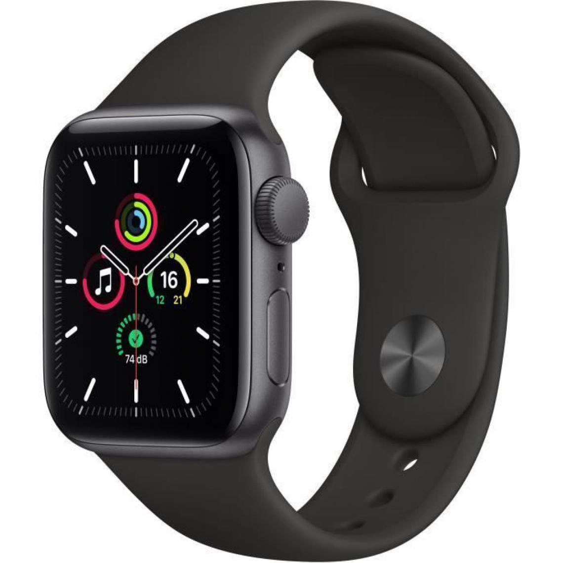 Apple - Apple Watch SE (GPS) 40mm Aluminium Gris de l'Espace et bracelet sportif Noir - Apple Watch