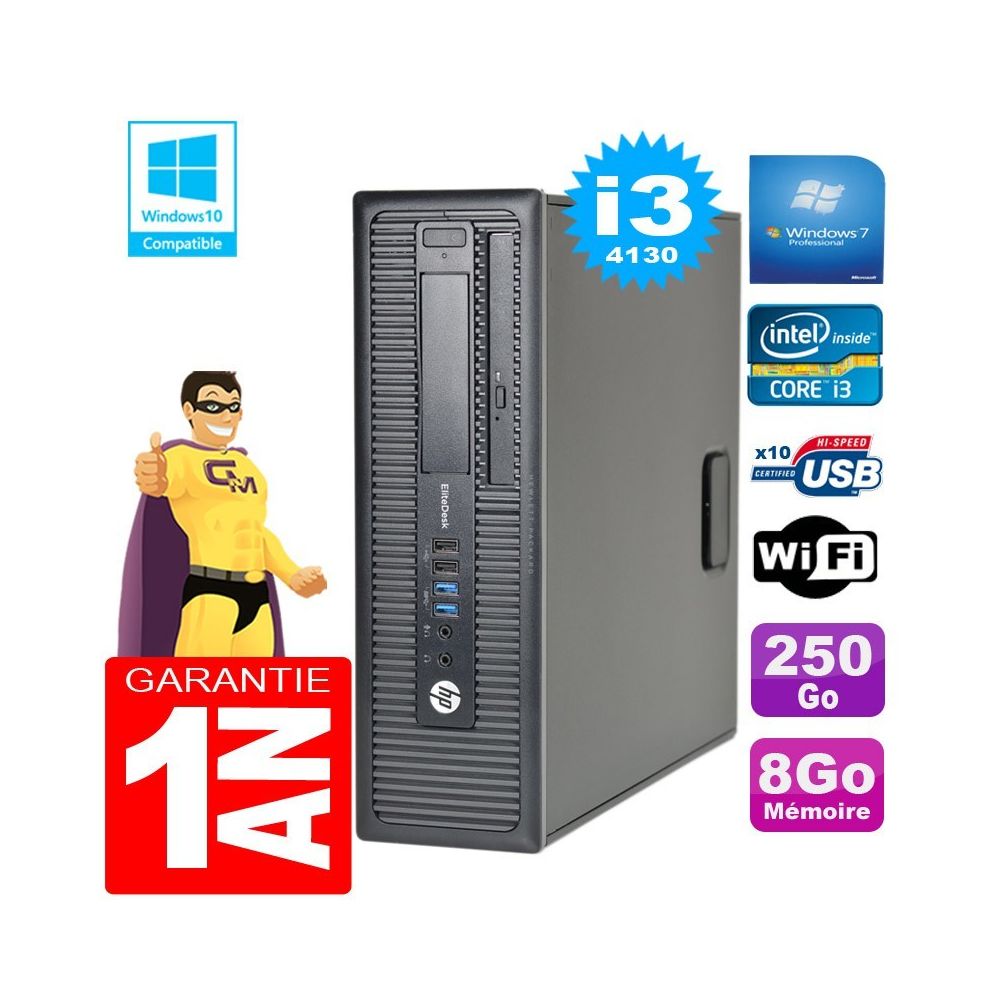 Hp - PC HP EliteDesk 800 G1 SFF Core I3-4130 8Go Disque 250 Go Graveur DVD Wifi W7 - PC Fixe
