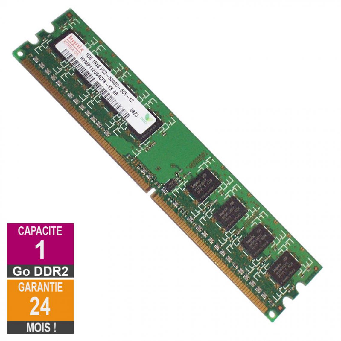 Hynix - Barrette Mémoire 1Go RAM DDR2 Hynix HYMP112U64CP8-Y5 DIMM PC2-5300U - RAM PC Fixe