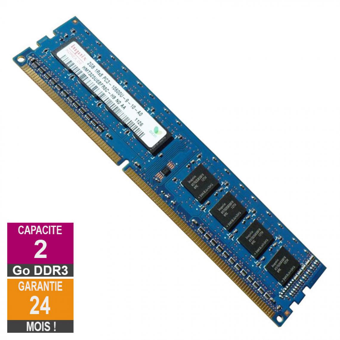 Hynix - Barrette Mémoire 2Go RAM DDR3 Hynix HMT325U6BFR8C-H9 PC3-10600U 1333MHz 1Rx8 - RAM PC Fixe