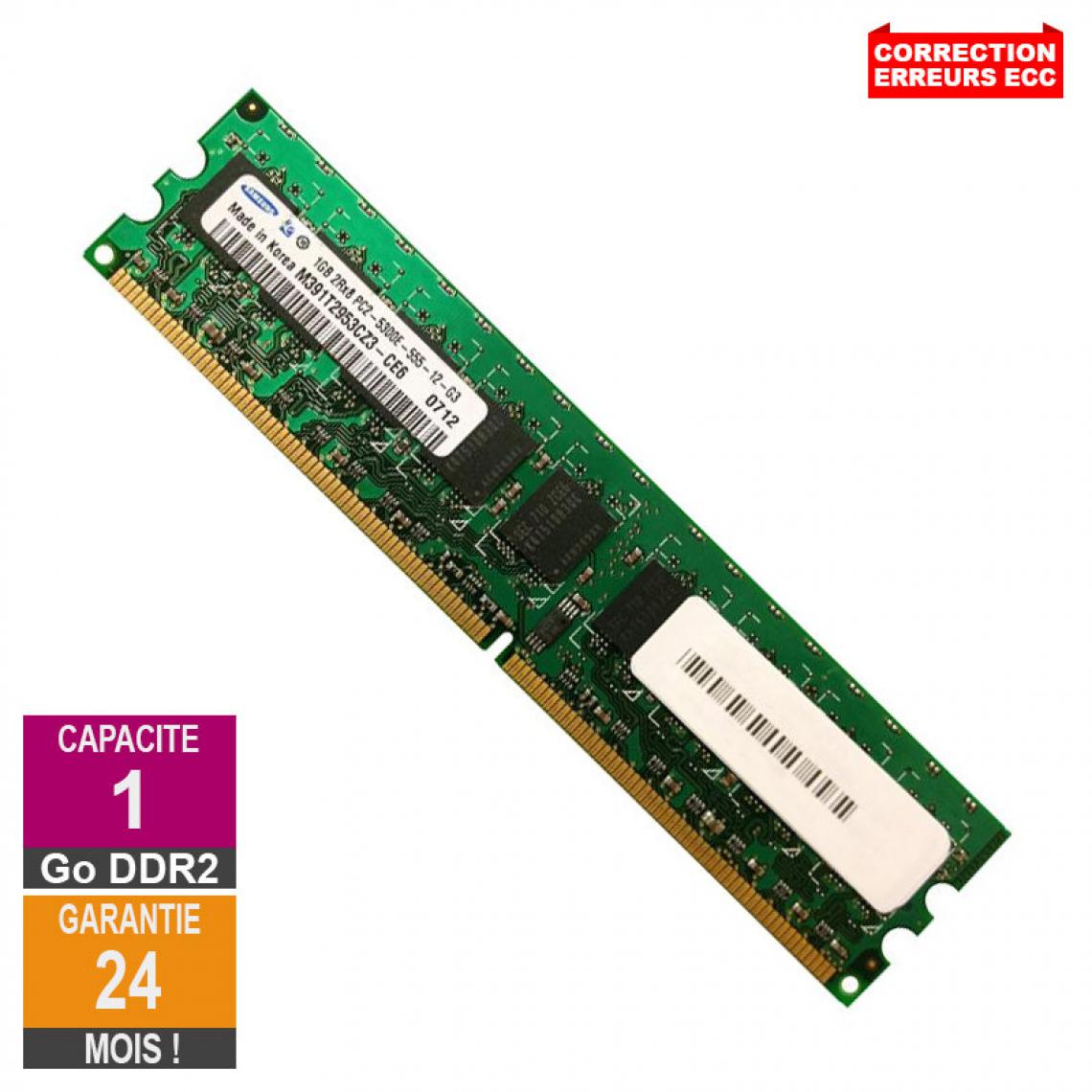 Samsung - Barrette Mémoire 1Go RAM DDR2 Samsung M391T2953CZ3-CE6 DIMM PC2-5300E - RAM PC Fixe