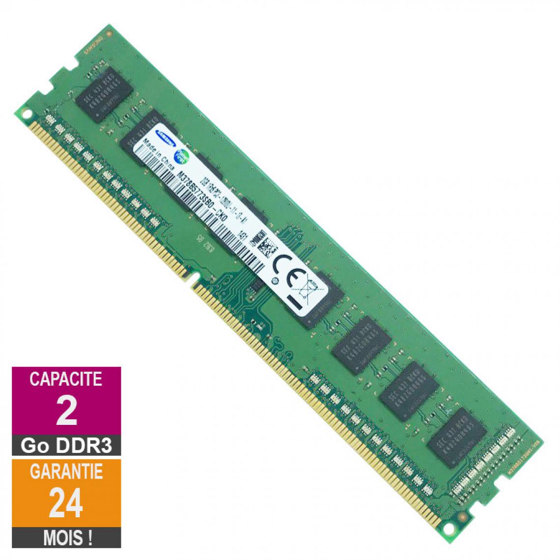Samsung - Barrette Mémoire 2Go RAM DDR3 Samsung M378B5773SB0-CK0 DIMM PC3-12800U - RAM PC Fixe